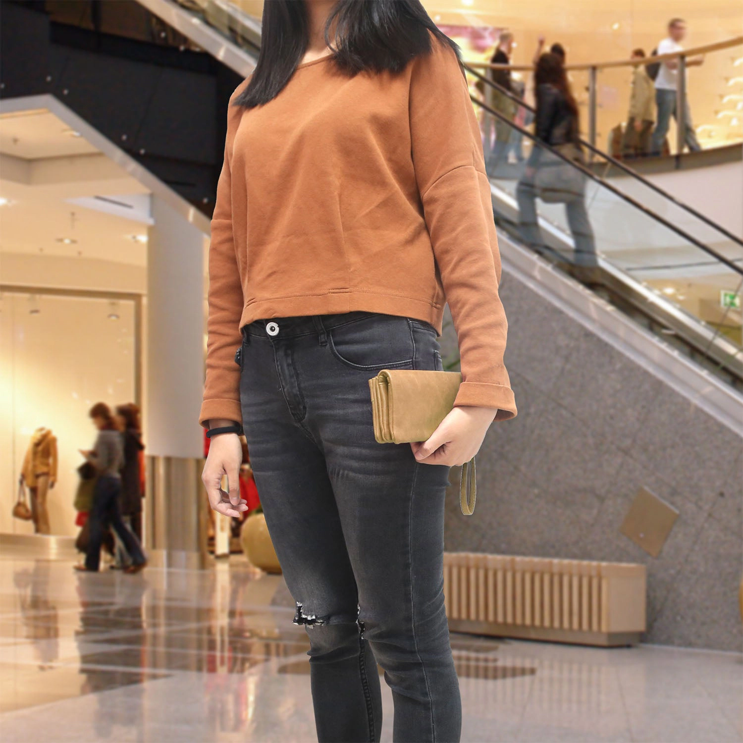 GBruno Leather Clutch Wallet With Phone Case