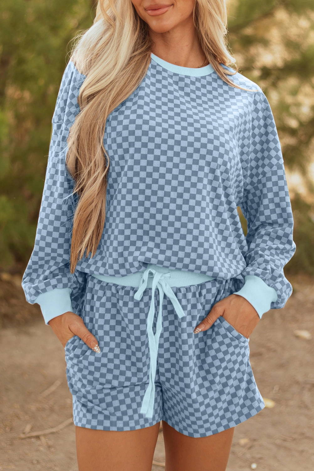 Threaded Pear Women's Reese and Shorts Set Long Sleeve Top