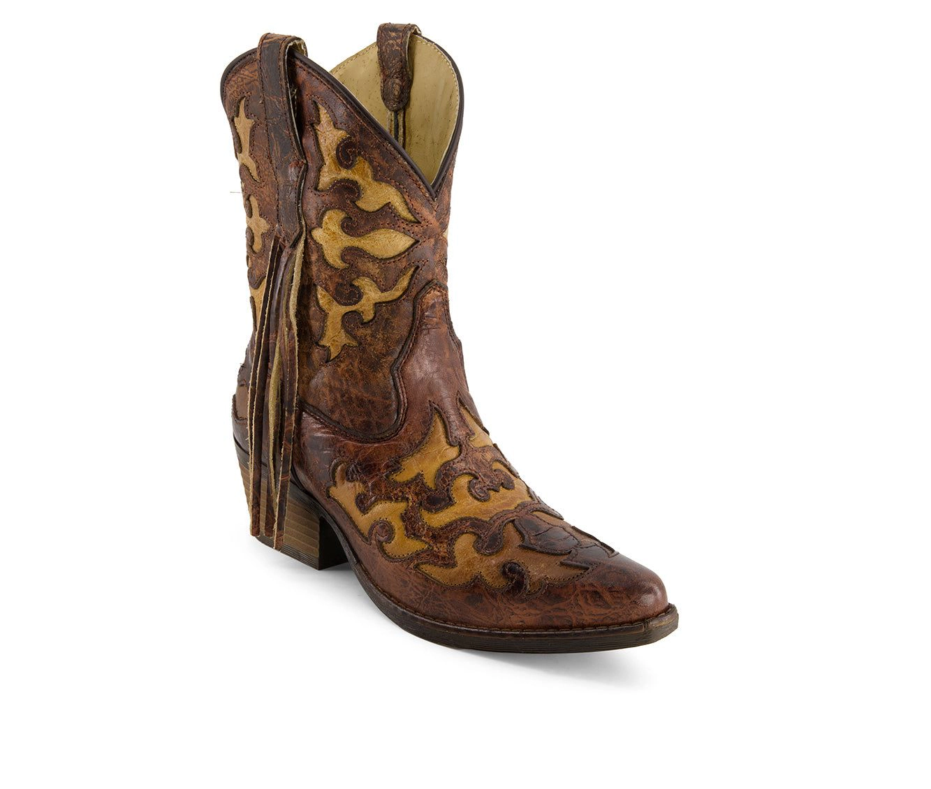 Forastero Womens Genuine Leather Pointed Toe Cowgirl Boots
