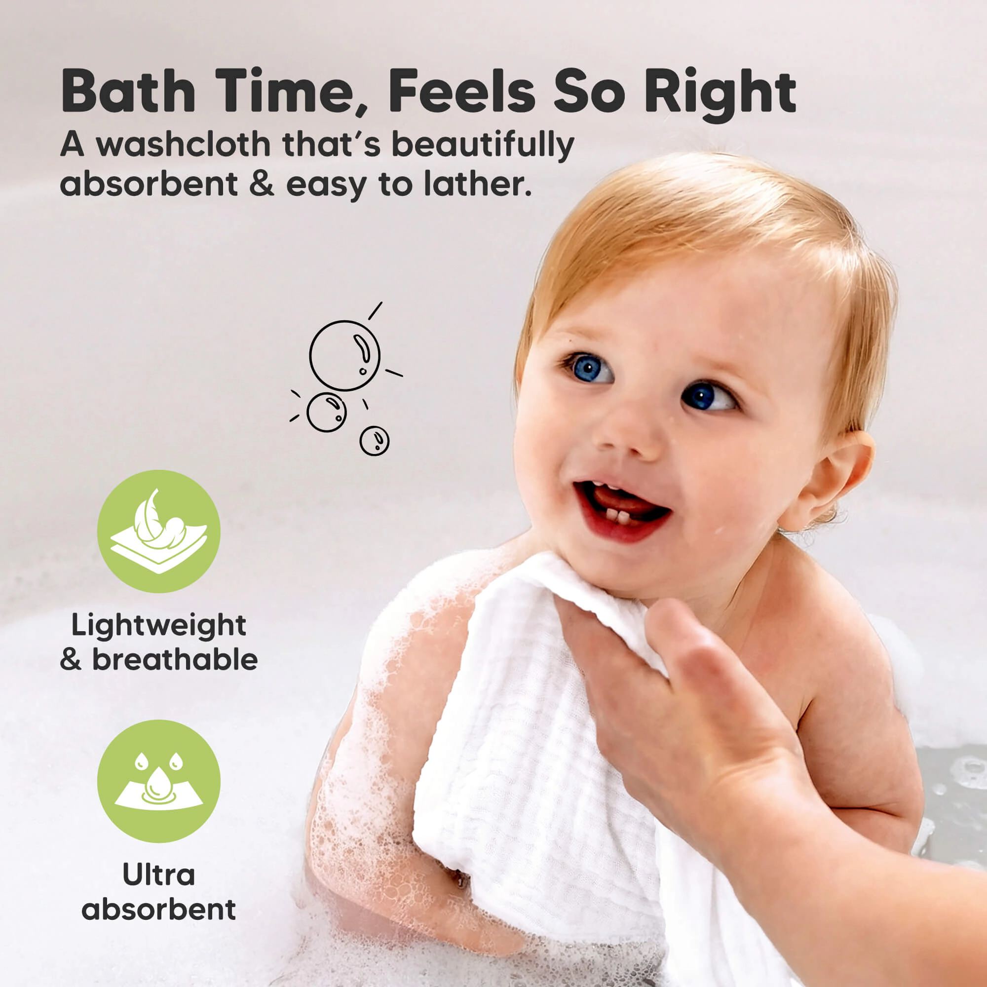 KeaBabies Lyra Muslin Baby Washcloths