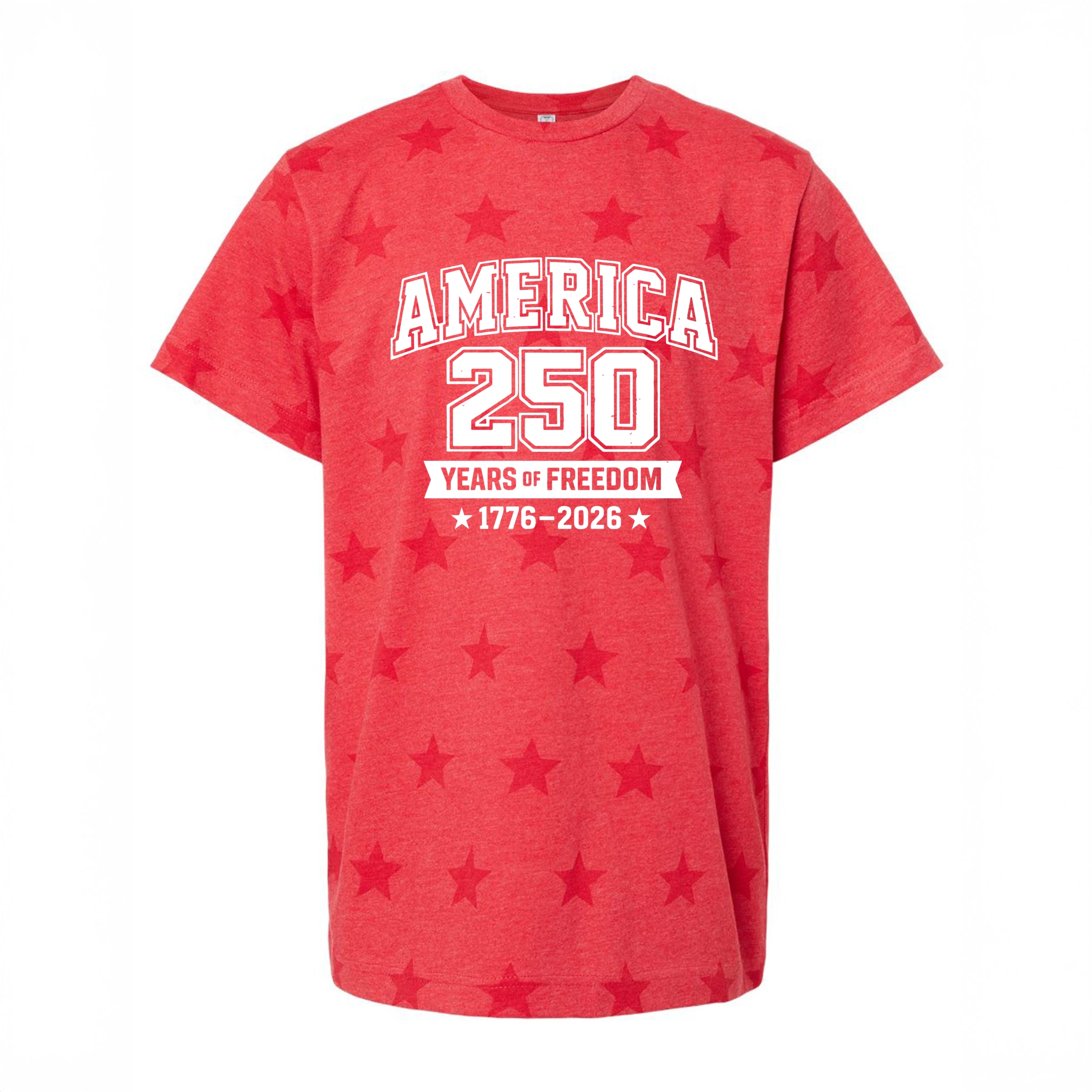 The Juniper Shop - America 250 Years of Freedom Varsity Youth Short Sleeve Star Tee