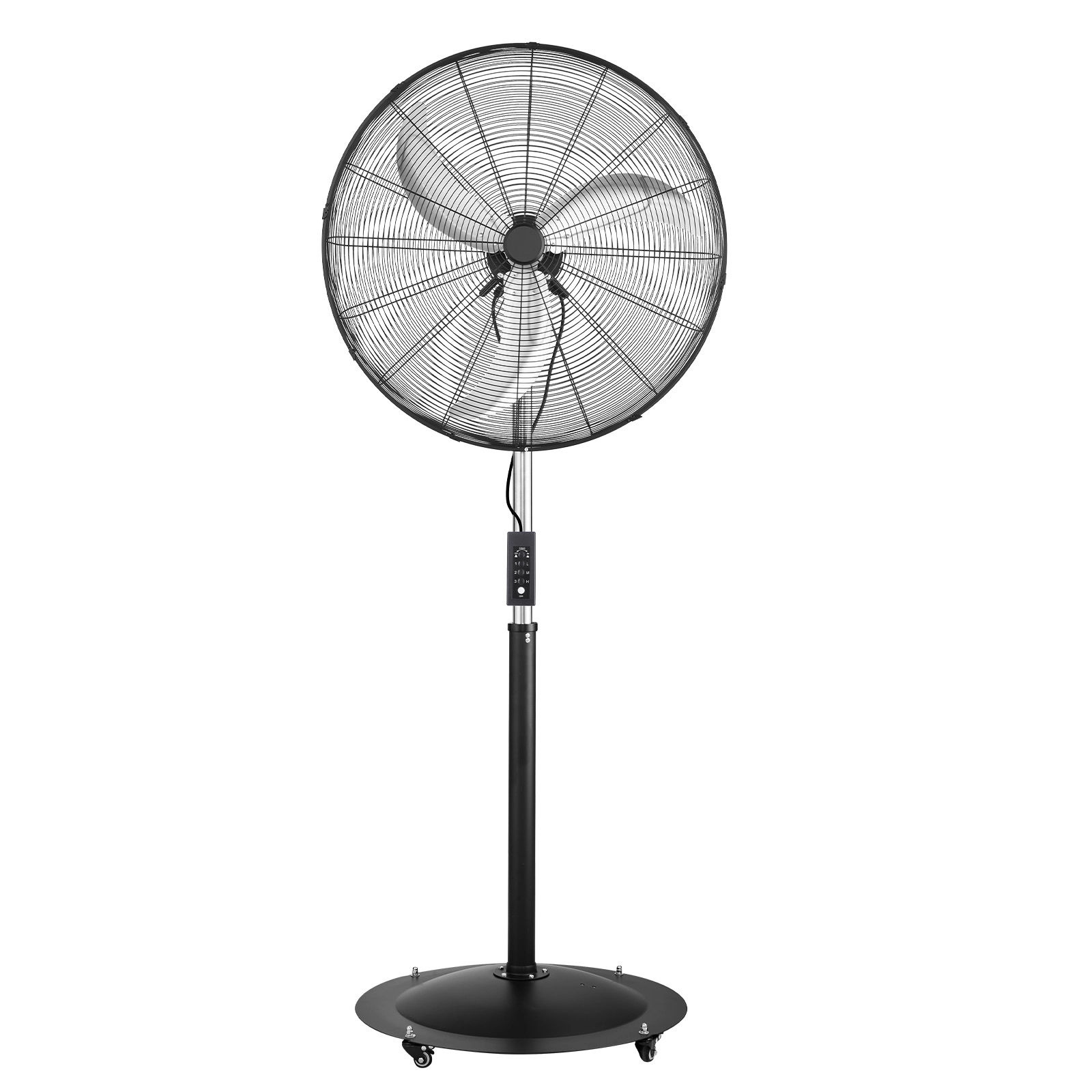 HONGGE High Velocity Pedestal Fan, Industrial Standing Floor Fan, 3-Speed Adjustable Height, Oscillating, for Commercial