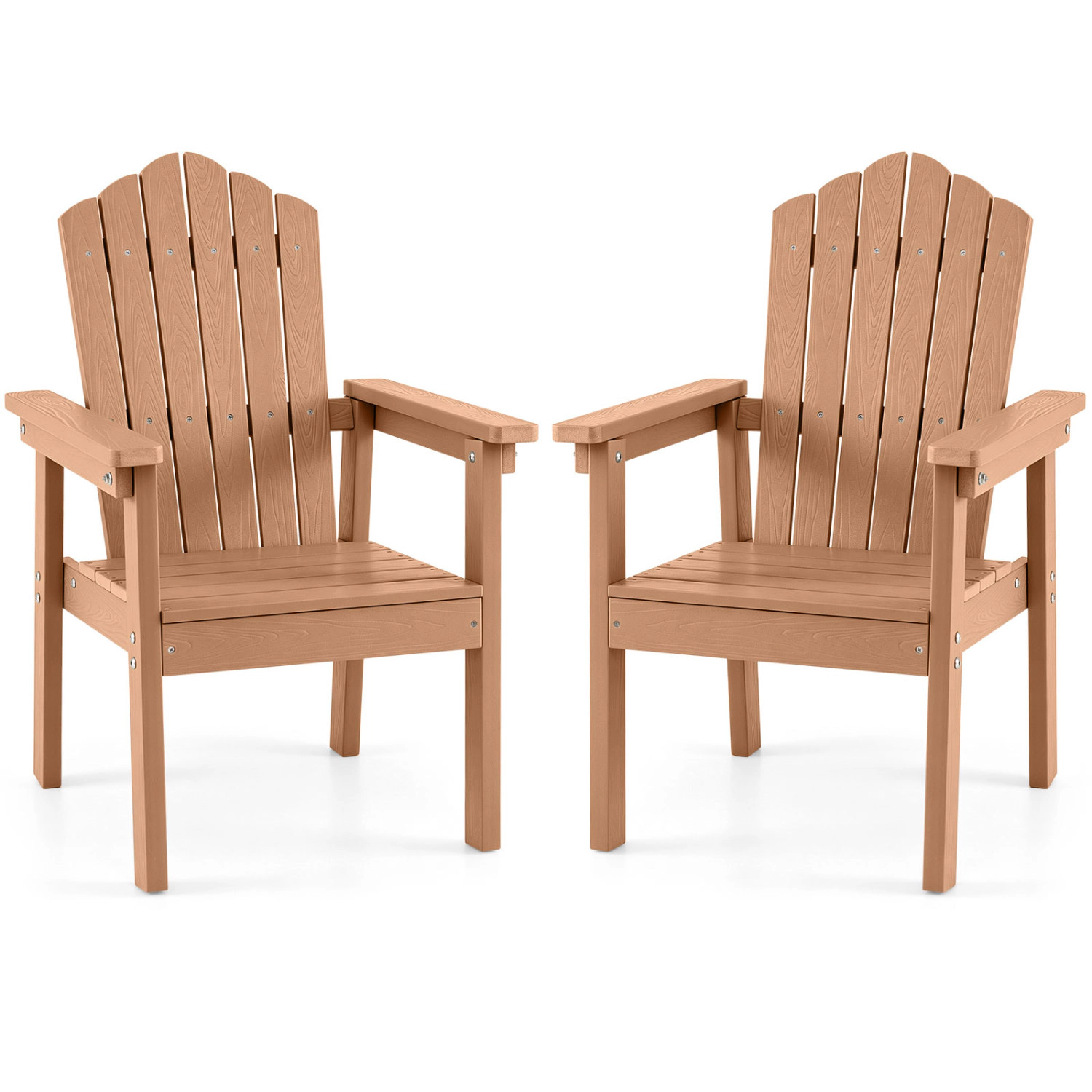 LJG Set of 2 Outdoor Adirondack Chair with High Backrest Wide Armrests and Angled Seat for Deck