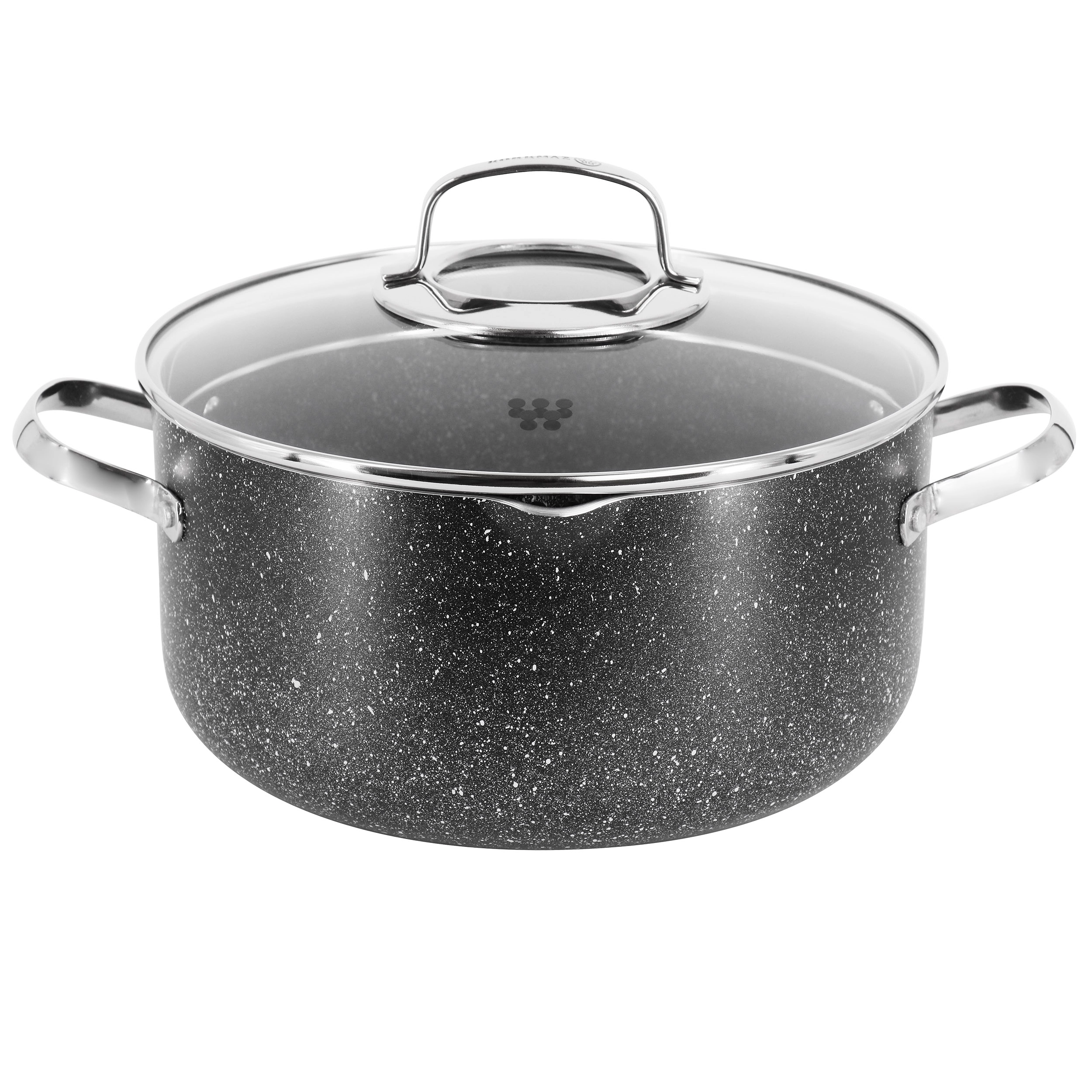 Korkmaz Galaksi Non Stick Inch Liter Casserole with Lid in Black