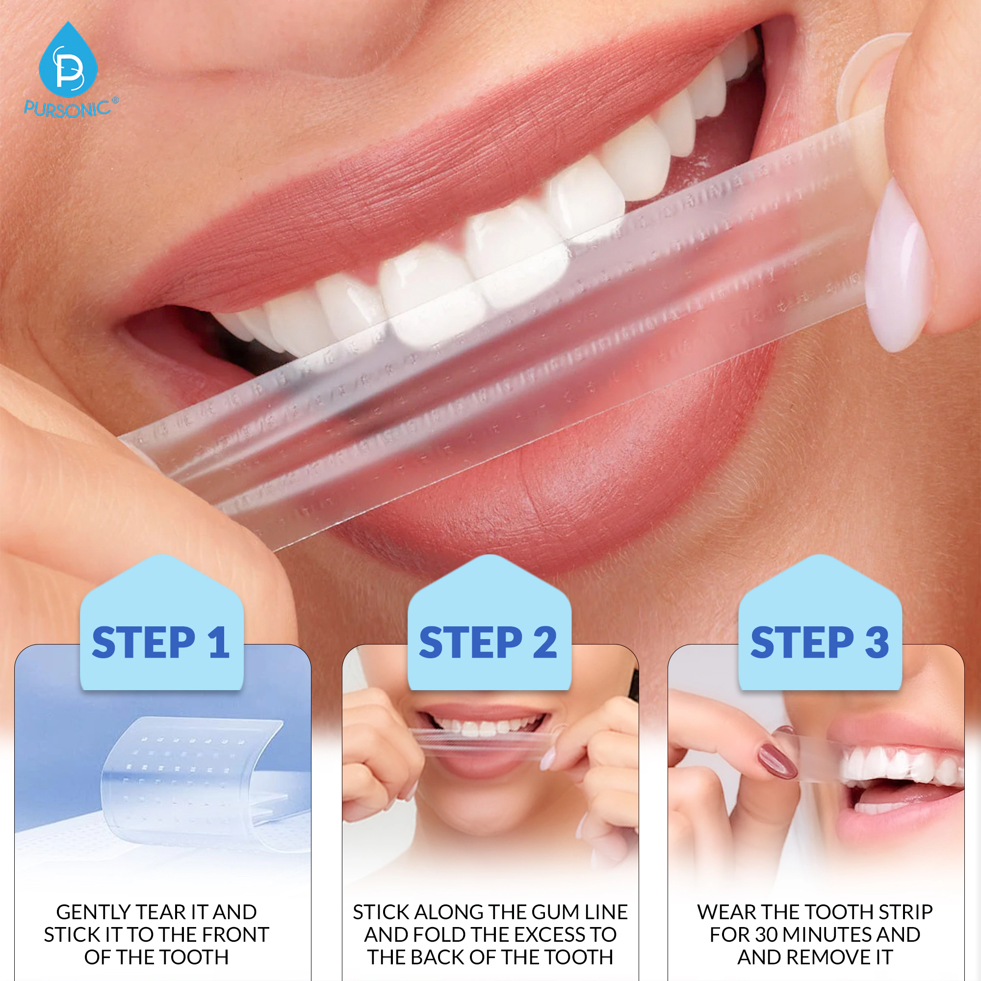 Pursonic Total Smile Confidence System: Professional Teeth Whitening Strips, Teeth Whitening Serum & Teeth Whitening Pen
