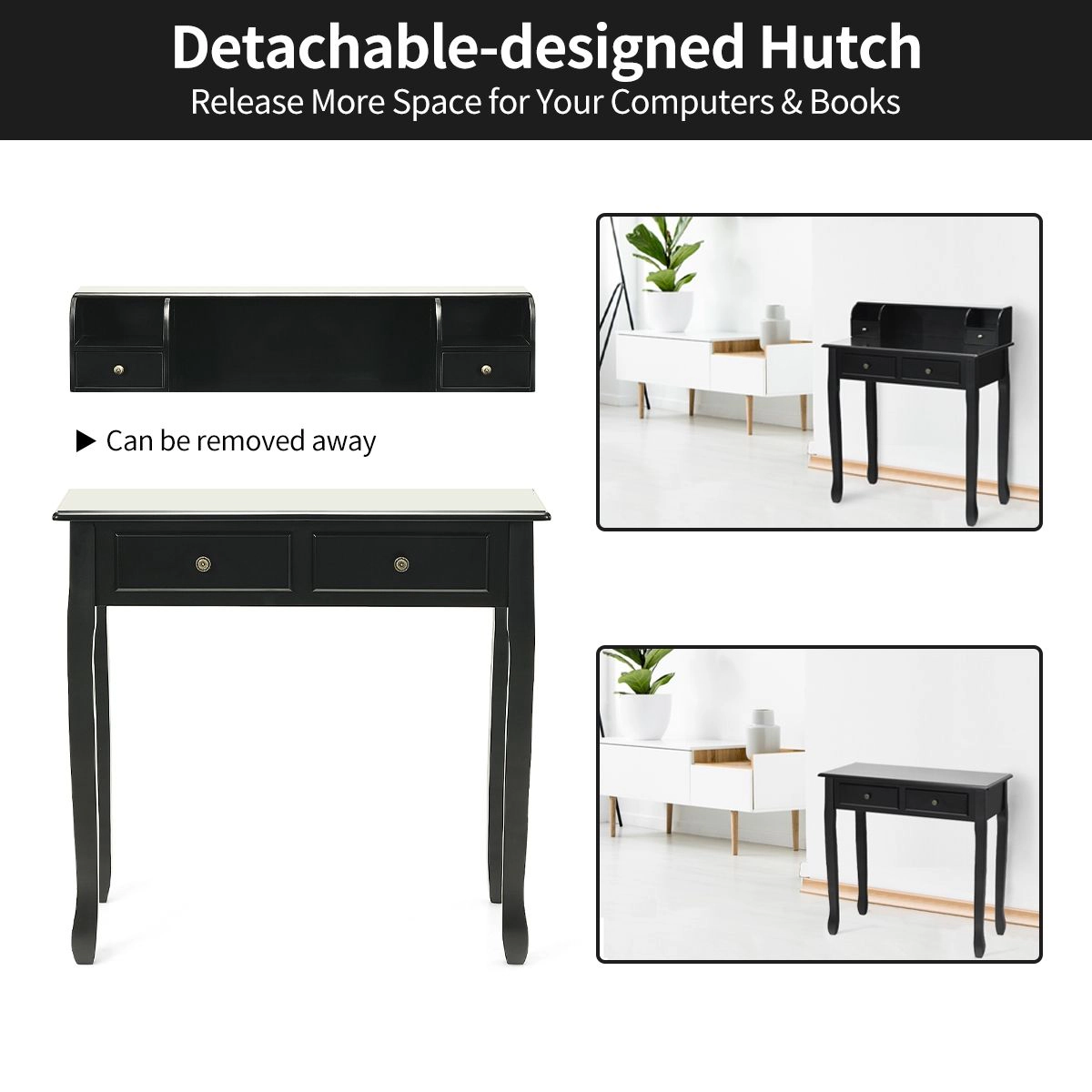 SlickBlue Home Office Desk with Removable Organizer and Drawers