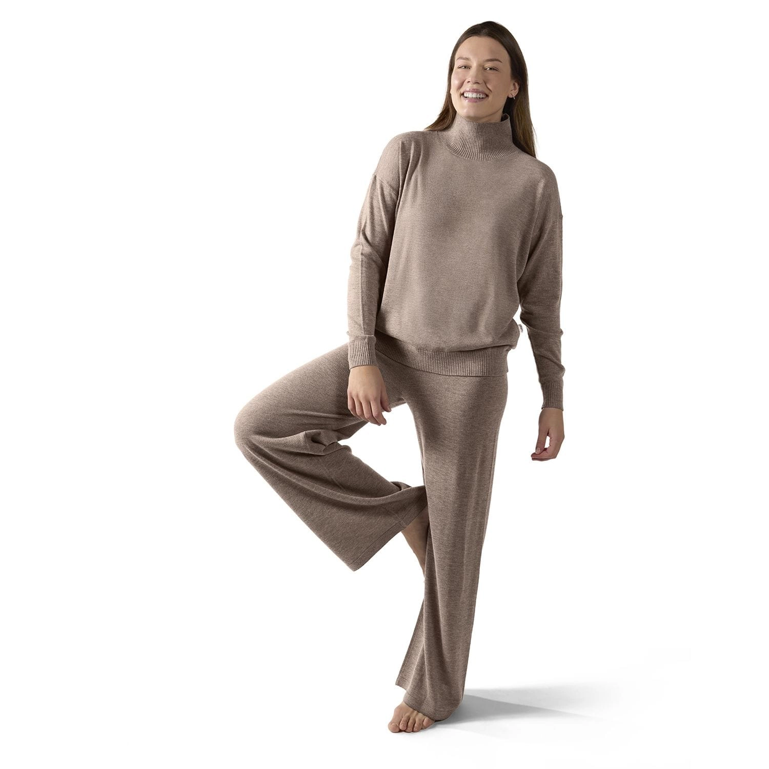 MeMoi Women's Turtleneck Sweater and Knit Pants Lounge Set