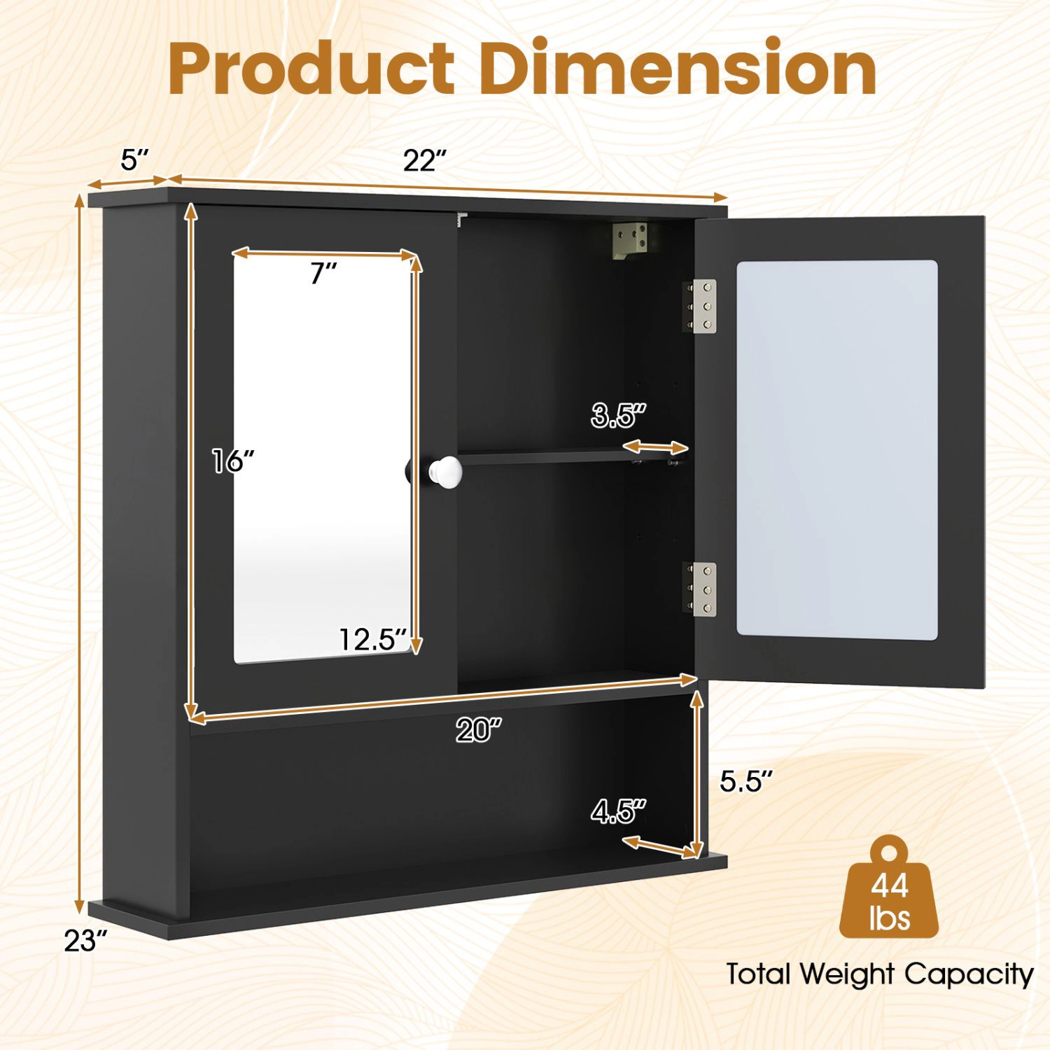 SlickBlue Space Saving Medicine Cabinet with Mirror Door for Bathroom Organization