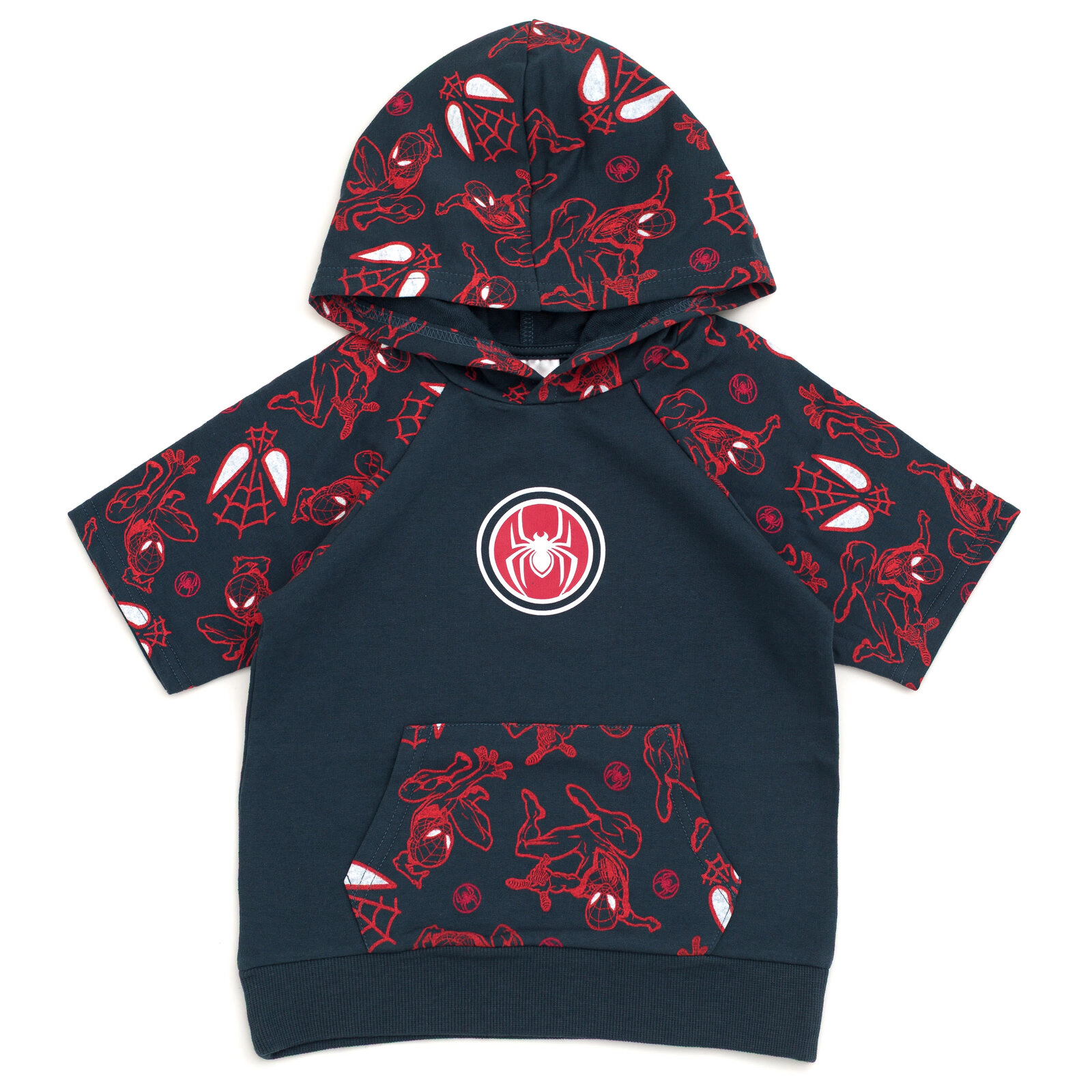 Marvel Spider-Man Boys' 2-Piece French Terry Hooded Tee and Shorts Set