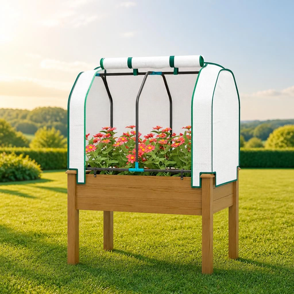 WOW PIONEER Large Elevated Planter Box for Backyard Patio Balcony Garden