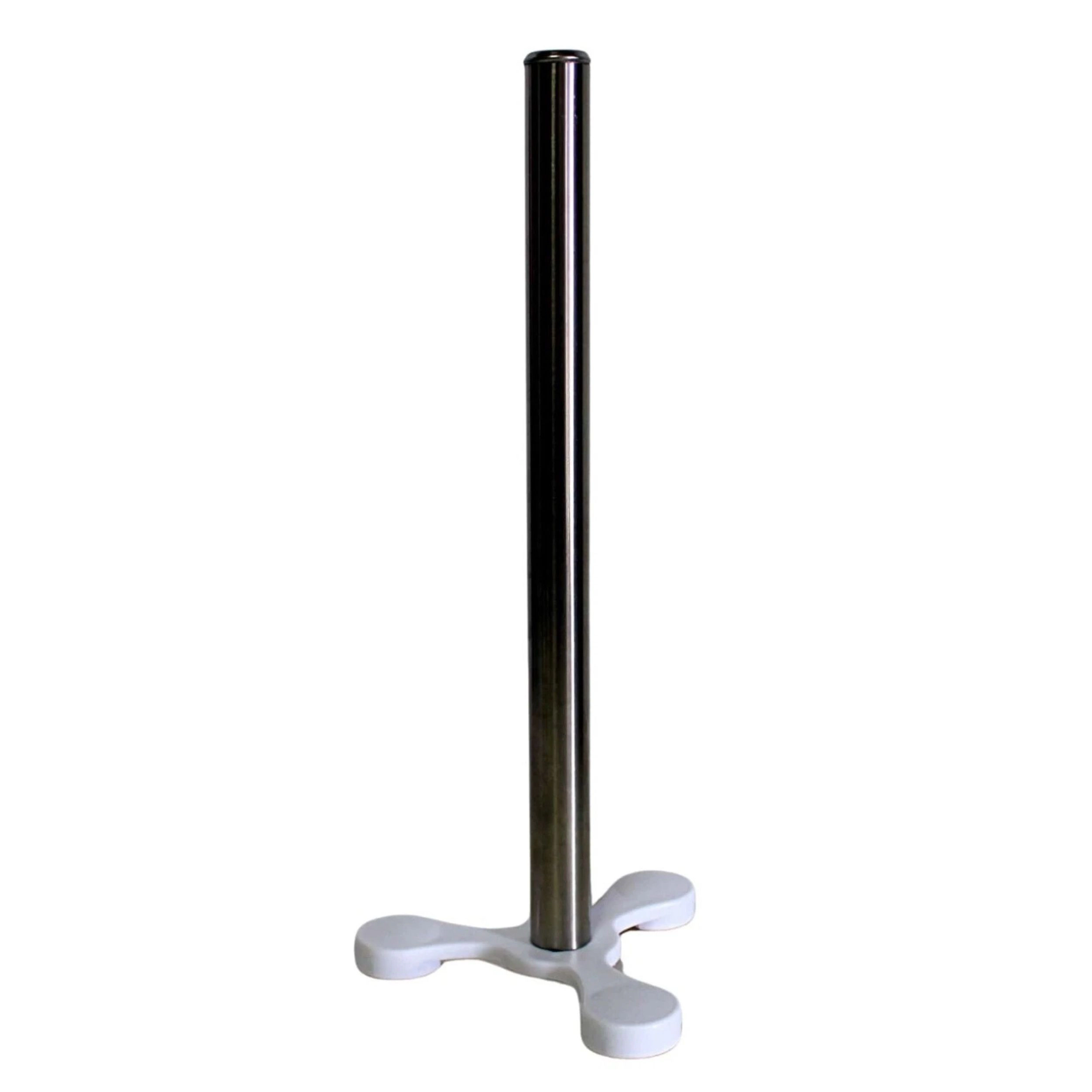 Home Collection White Countertop Paper Towel Holder with Stainless Steel Rod & Suction Base