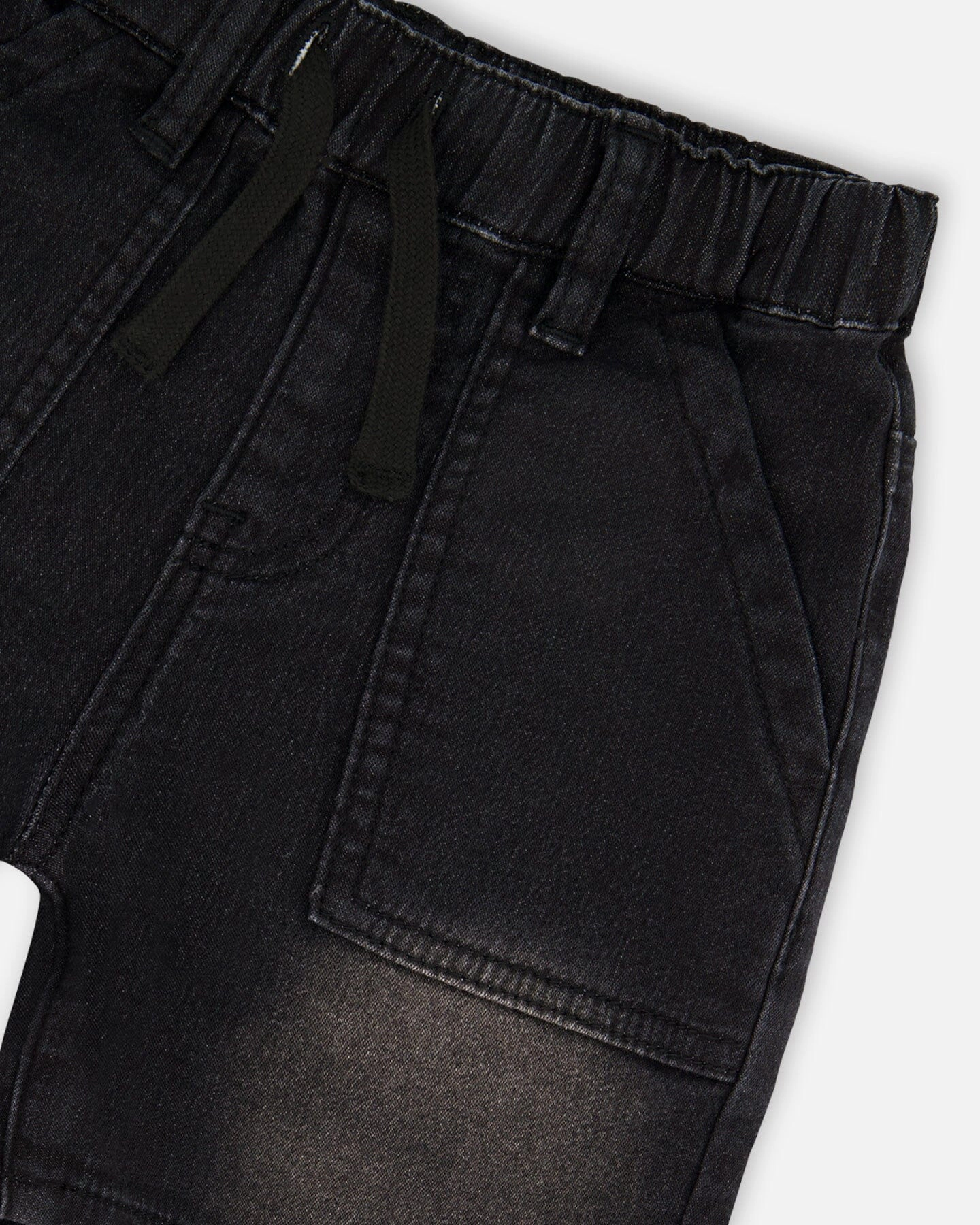 Deux par Boys French Terry Denim Drawstring Shorts