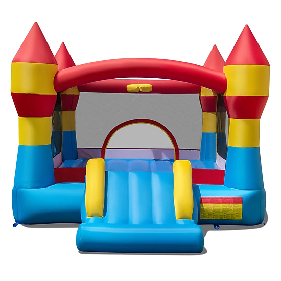 SUGIFT 3-in-1 Kids Inflatable Bouncer with Slide and Basketball Hoop 87-in Tall 300-lb Capacity Ages 3-10 Multicolor