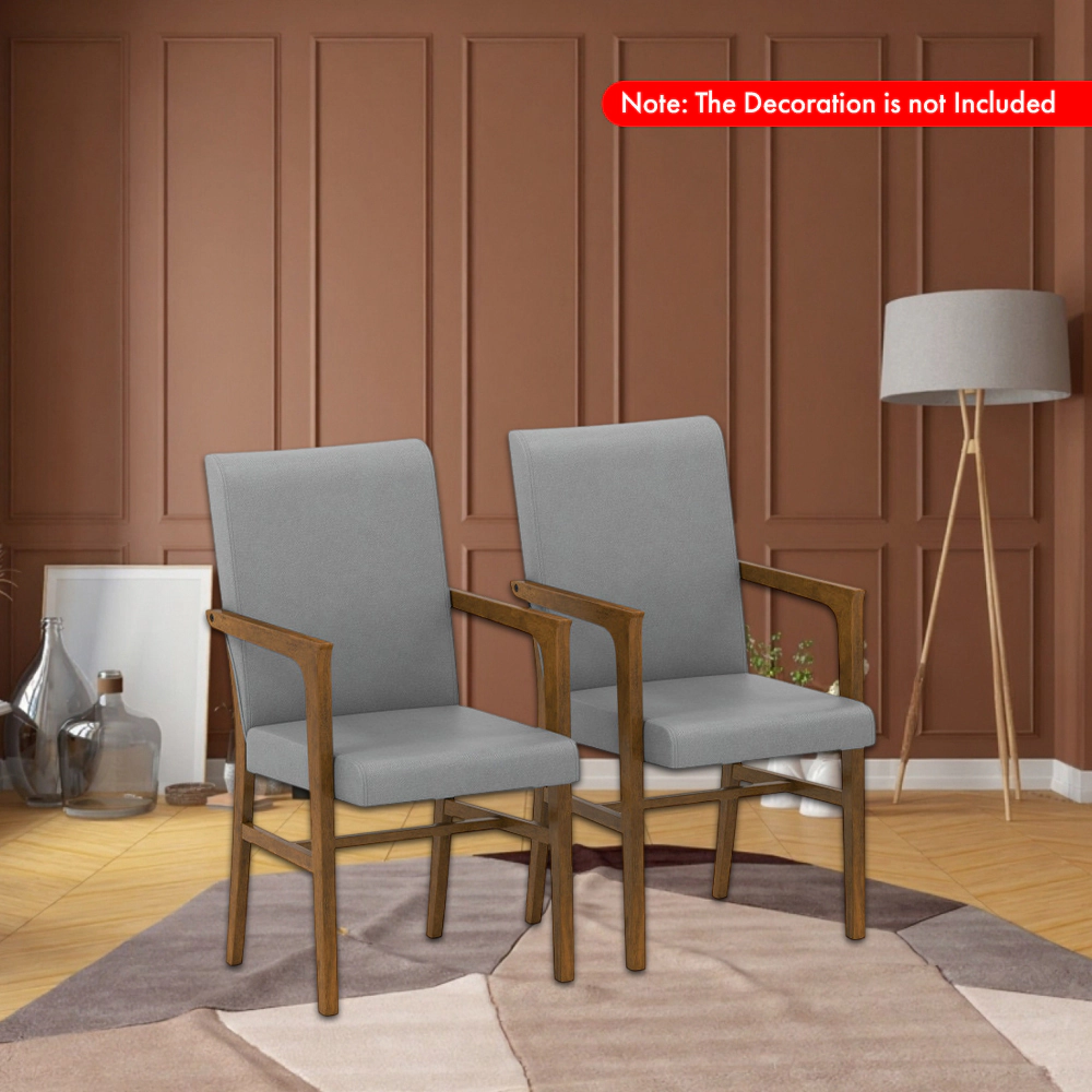 Hivvago Set of 2 High-Back Accent Chairs with Soft Upholstery and Sturdy Wooden Frame