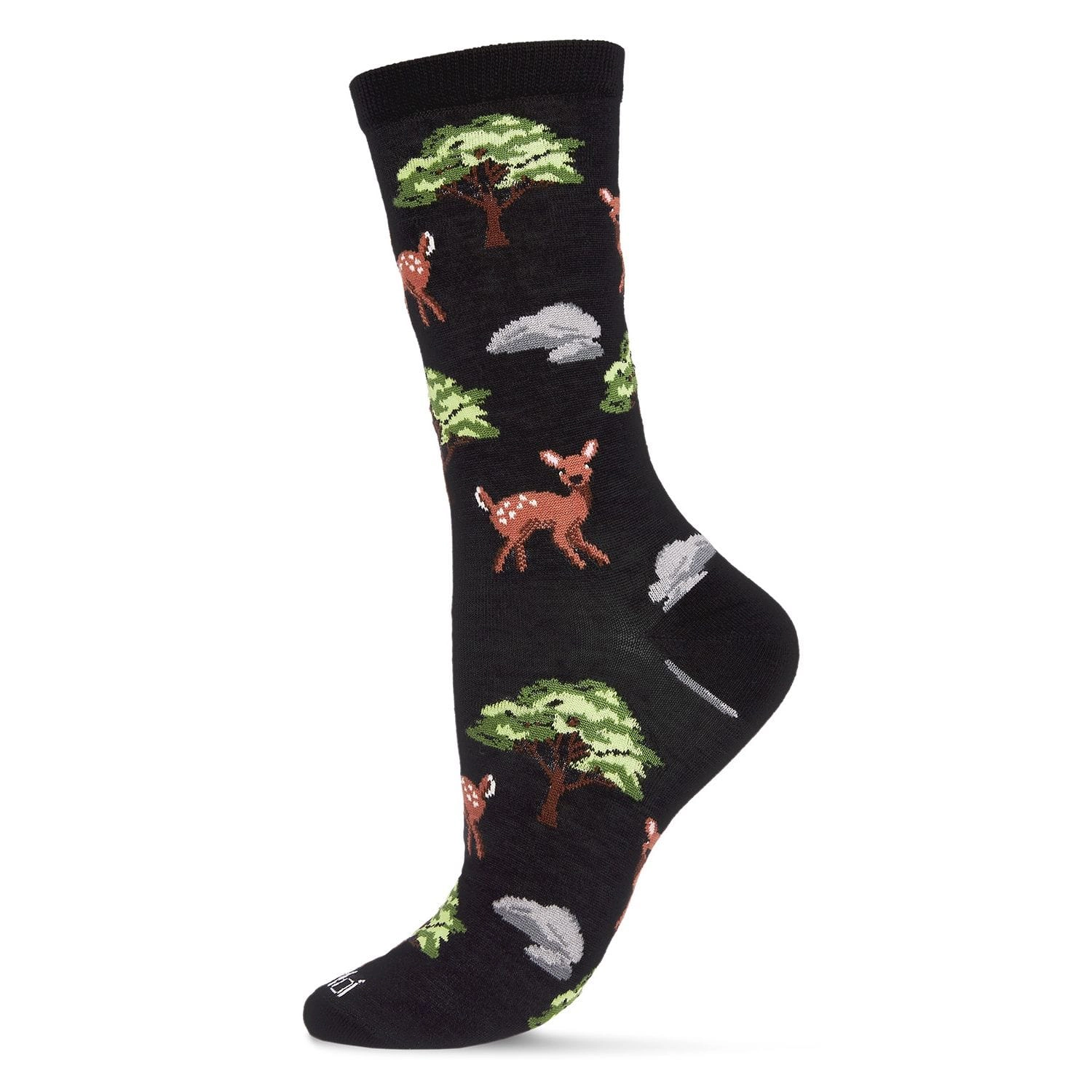 MeMoi Oh Deer Bamboo Blend Crew Socks