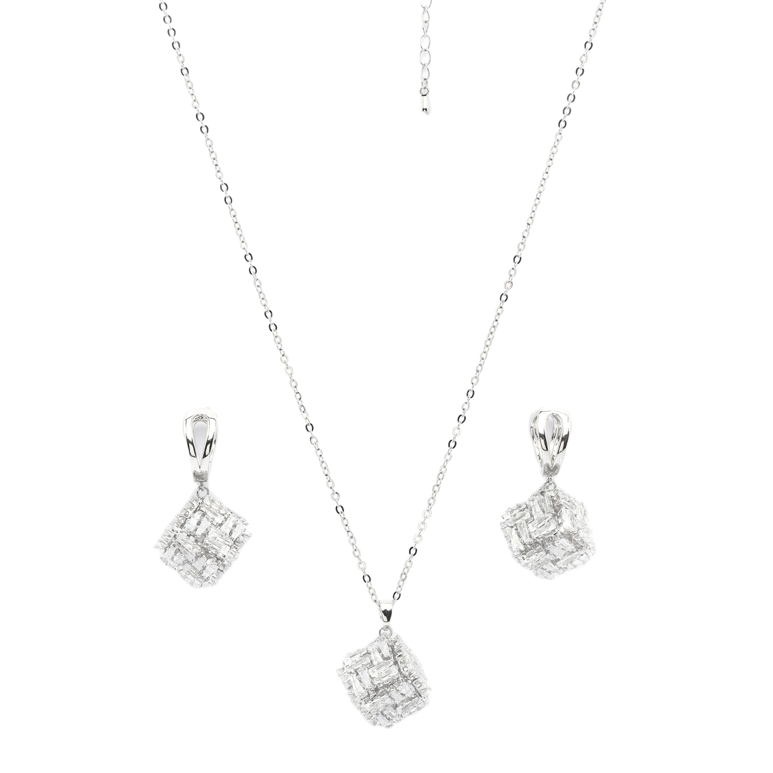 AGP PARIS Glittering Symphony Womens Necklace and Earrings Set