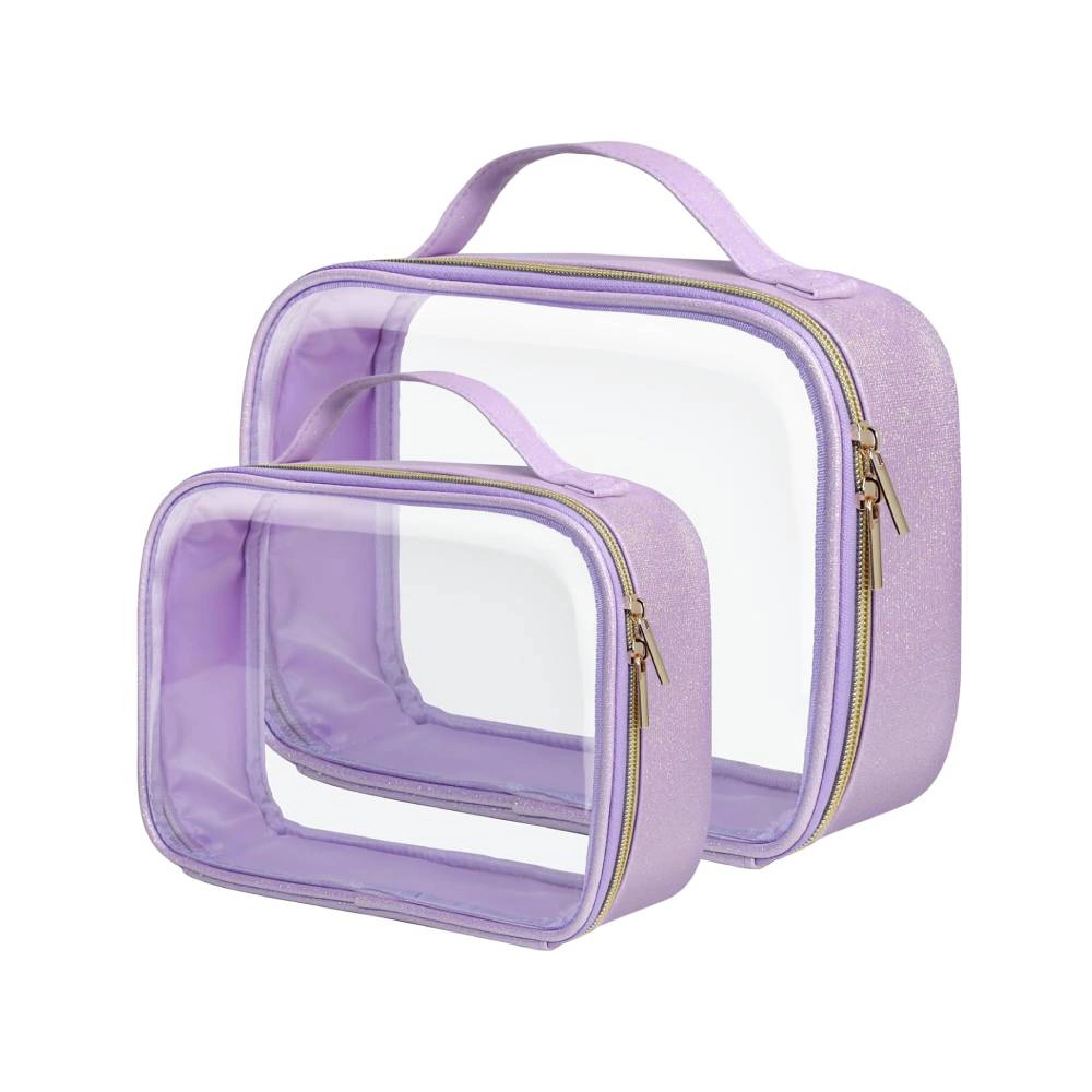Tranquil Blisser 2 Piece Glitter Textured Toiletry Bag