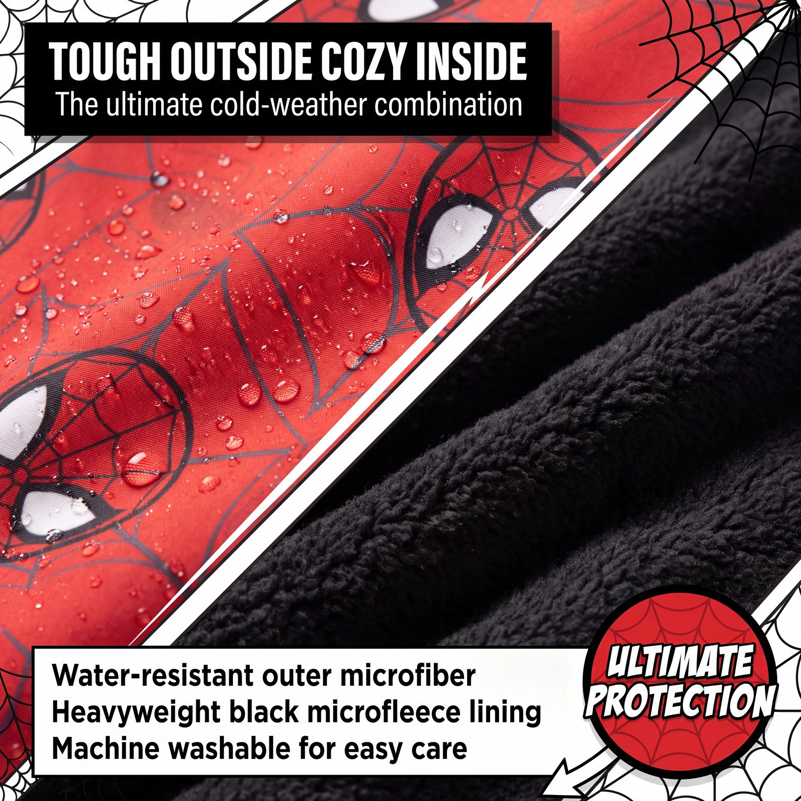 Marvel Spider-Man Boys' Zip-Up Hooded Jacket