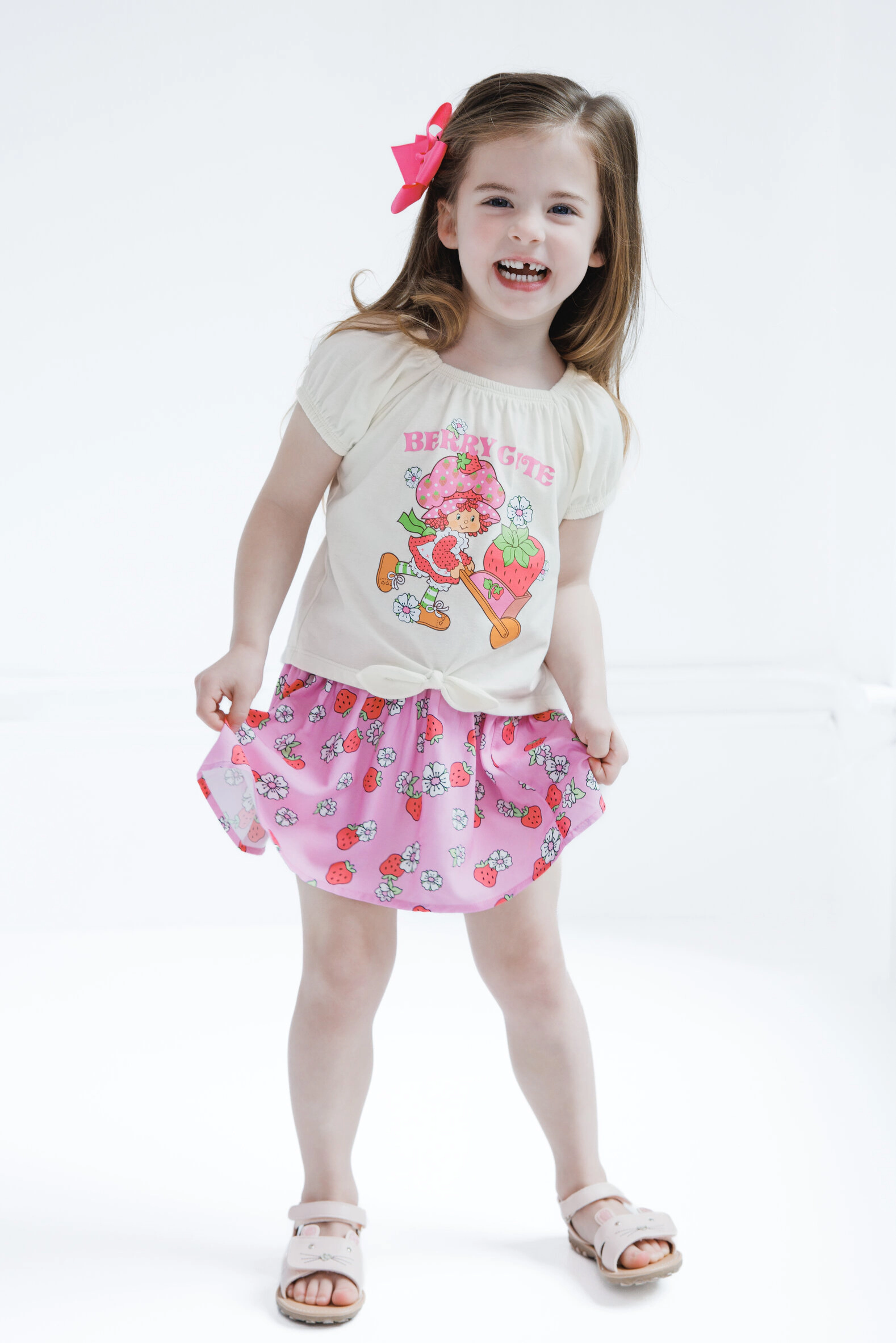 Strawberry Shortcake Girls' 2-Piece Tee and Skirt Set