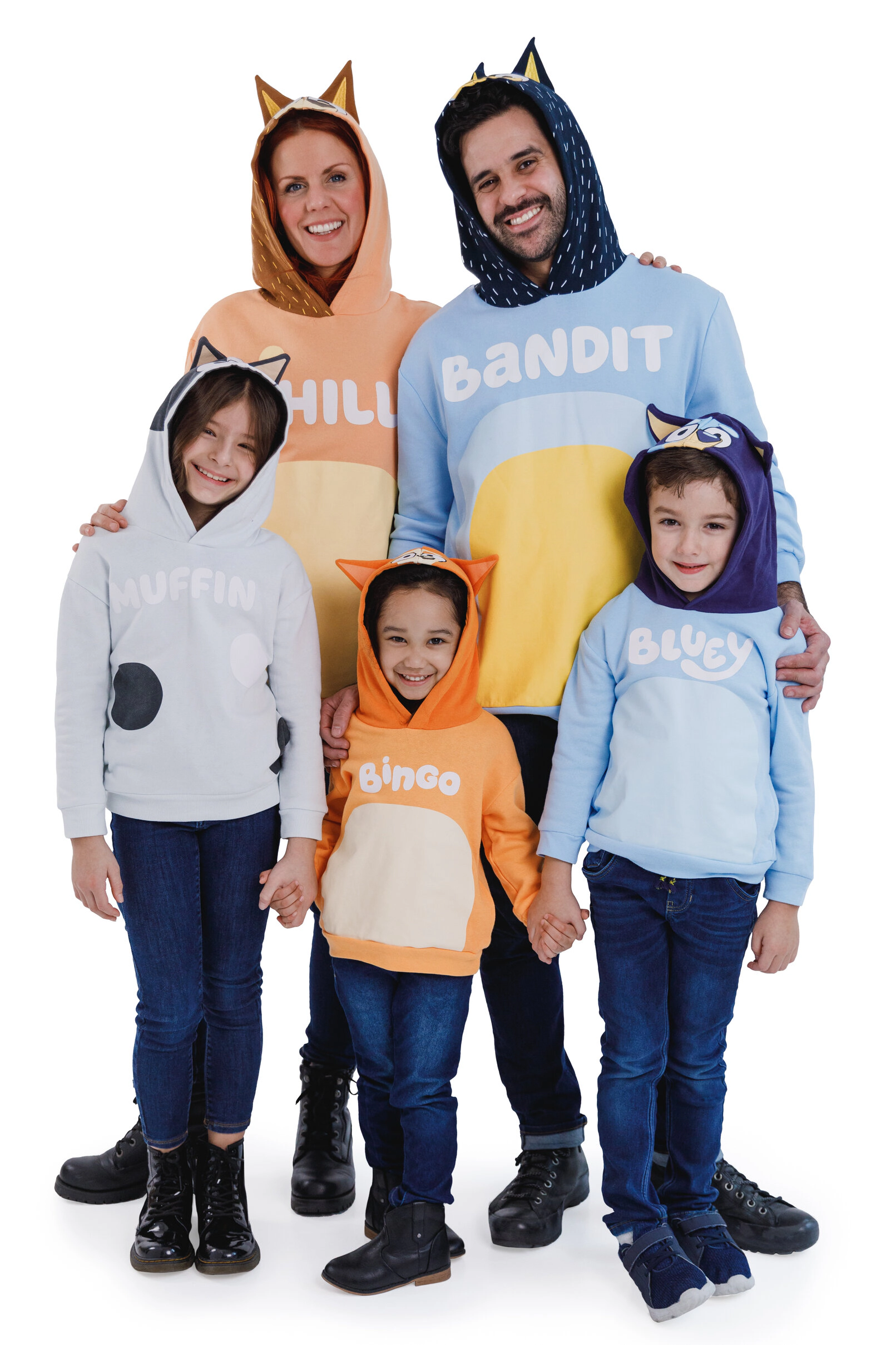 Bluey Matching Family Cosplay Fleece Hooded Sweatshirt