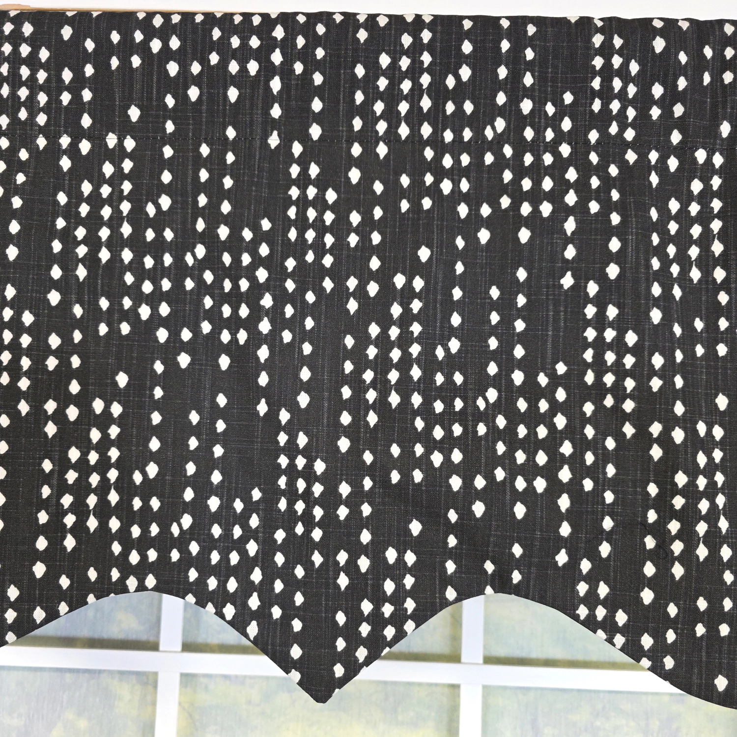 RLF Home Rainfall Regal 100% Cotton Rod Pocket Window Valance 50"x17" Silver