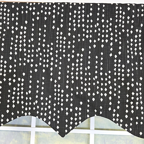 RLF Home Rainfall Regal 100% Cotton Rod Pocket Window Valance 50"x17" Silver