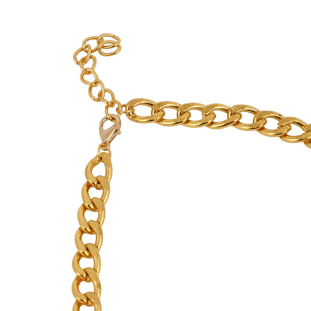 SOHI Women's The Bijou-Snakehead Chain Necklace - California Gold