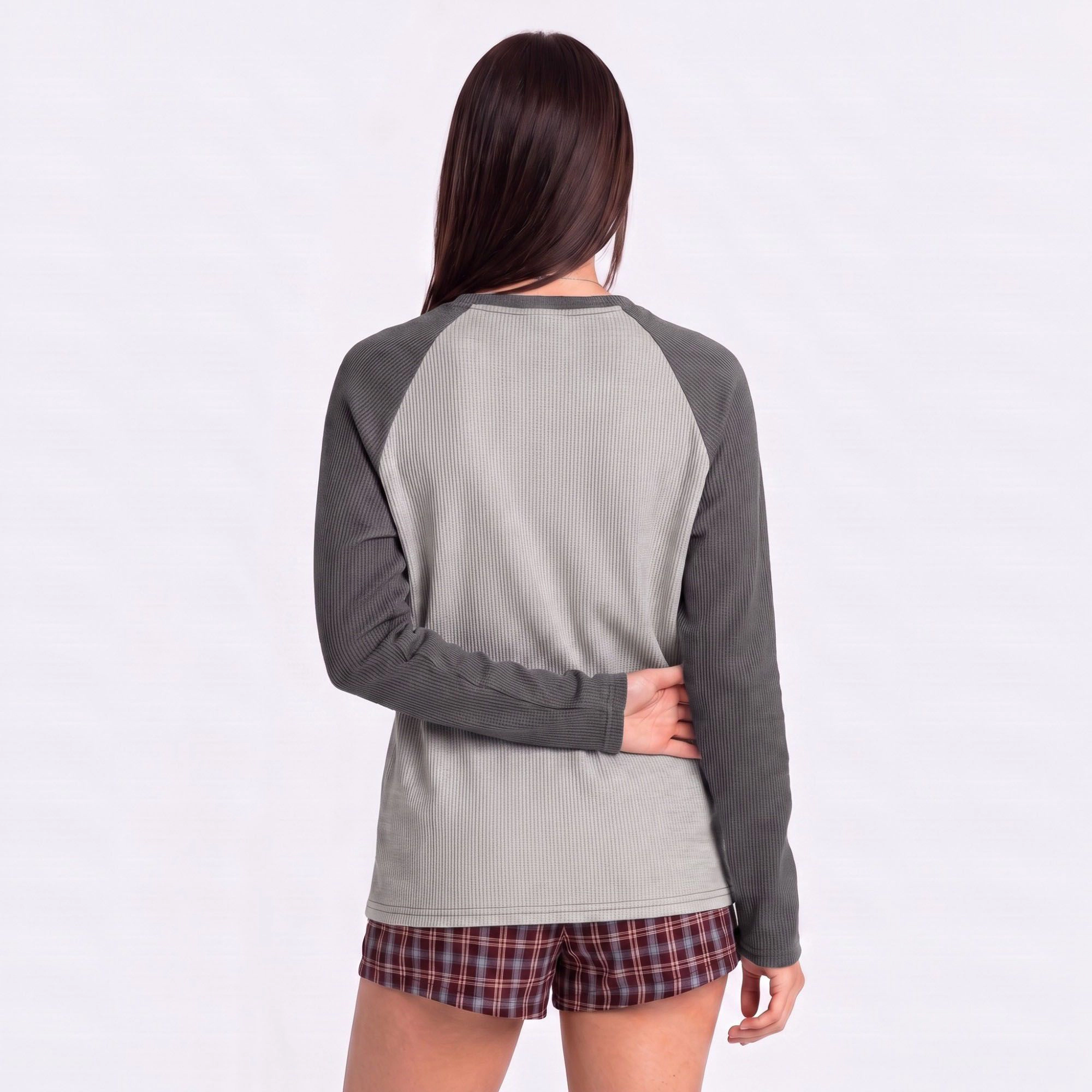 Anna-Kaci Women's Colorblock Waffle Knit Raglan Long Sleeve Top