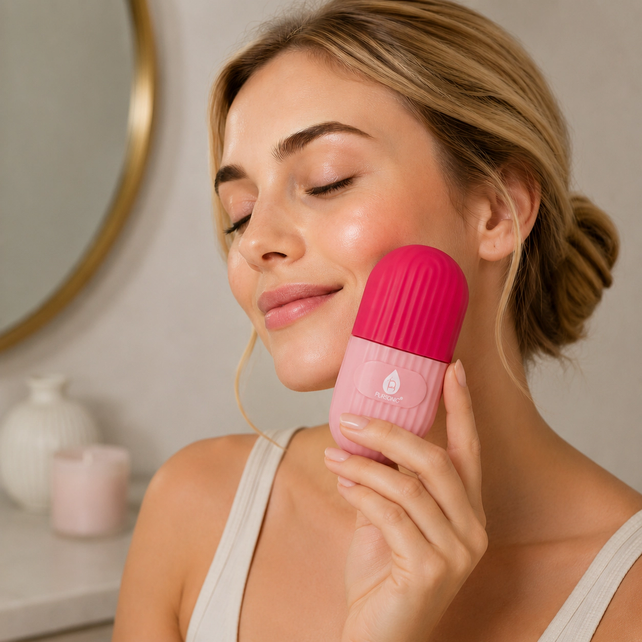 Pursonic Unisex Skincare Beauty Tool with Ice Cube Facial Roller Massager for Face, Eyes & Neck Cooling Therapy
