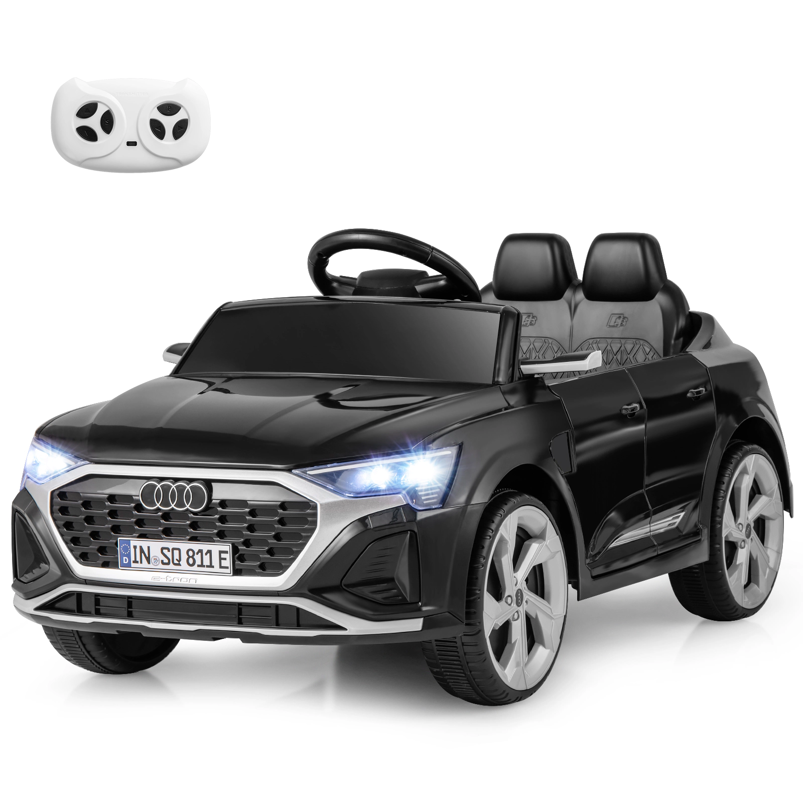 SUGIFT Remote Control Shock Absorbers and Music Kids 12V Licensed Audi SQ8 Ride On Car