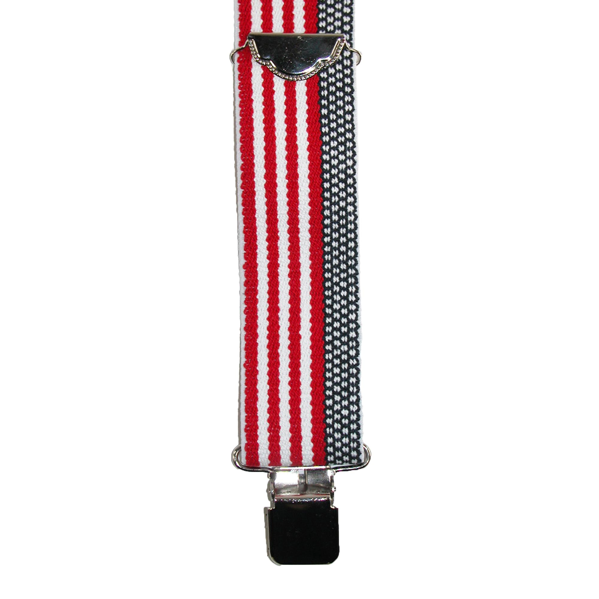 Welch Men's Elastic American Flag Clip End Suspenders (Tall Available)