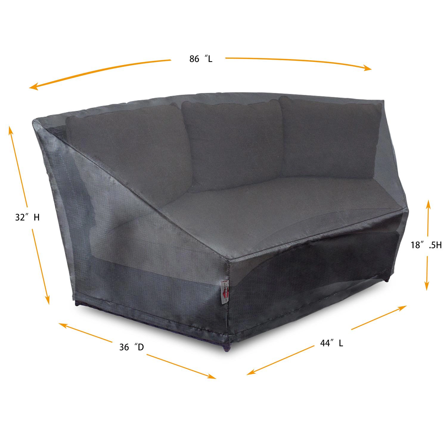 Summerset Shield Circular Wicker Sofa Cover Ultimate Protection for Your Outdoor Furniture 86"/45" x 36" x 32" Mercury