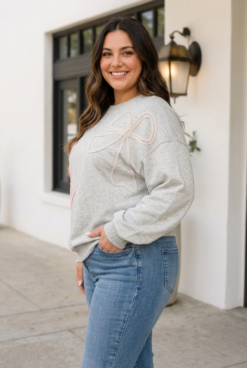 Threaded Pear Yuliana Drop Shoulder PLUS Sweatshirt