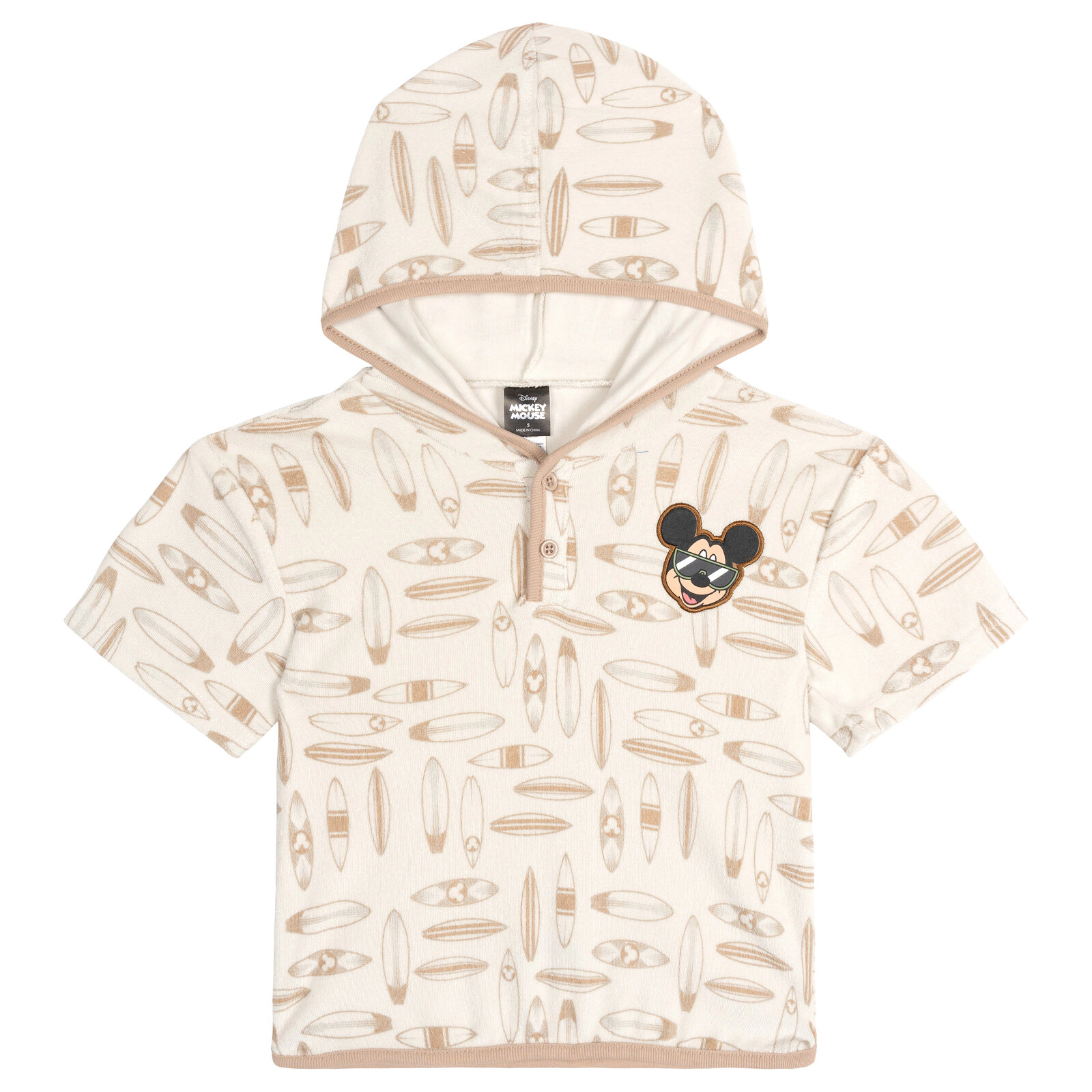 Disney Mickey Mouse Boys' Loungewear 2-Piece Hooded T-Shirt and Shorts Set
