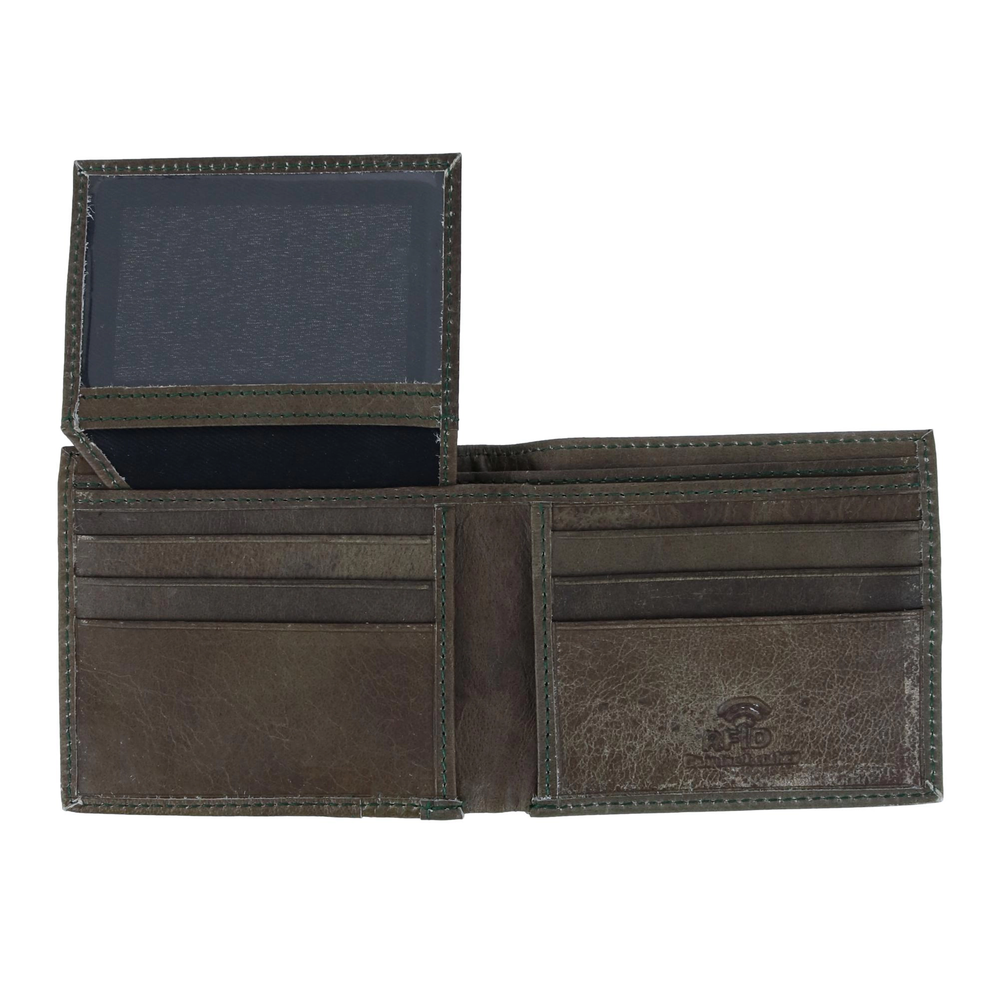 CTM Men's RFID USA Embossed Leather Bifold Wallet