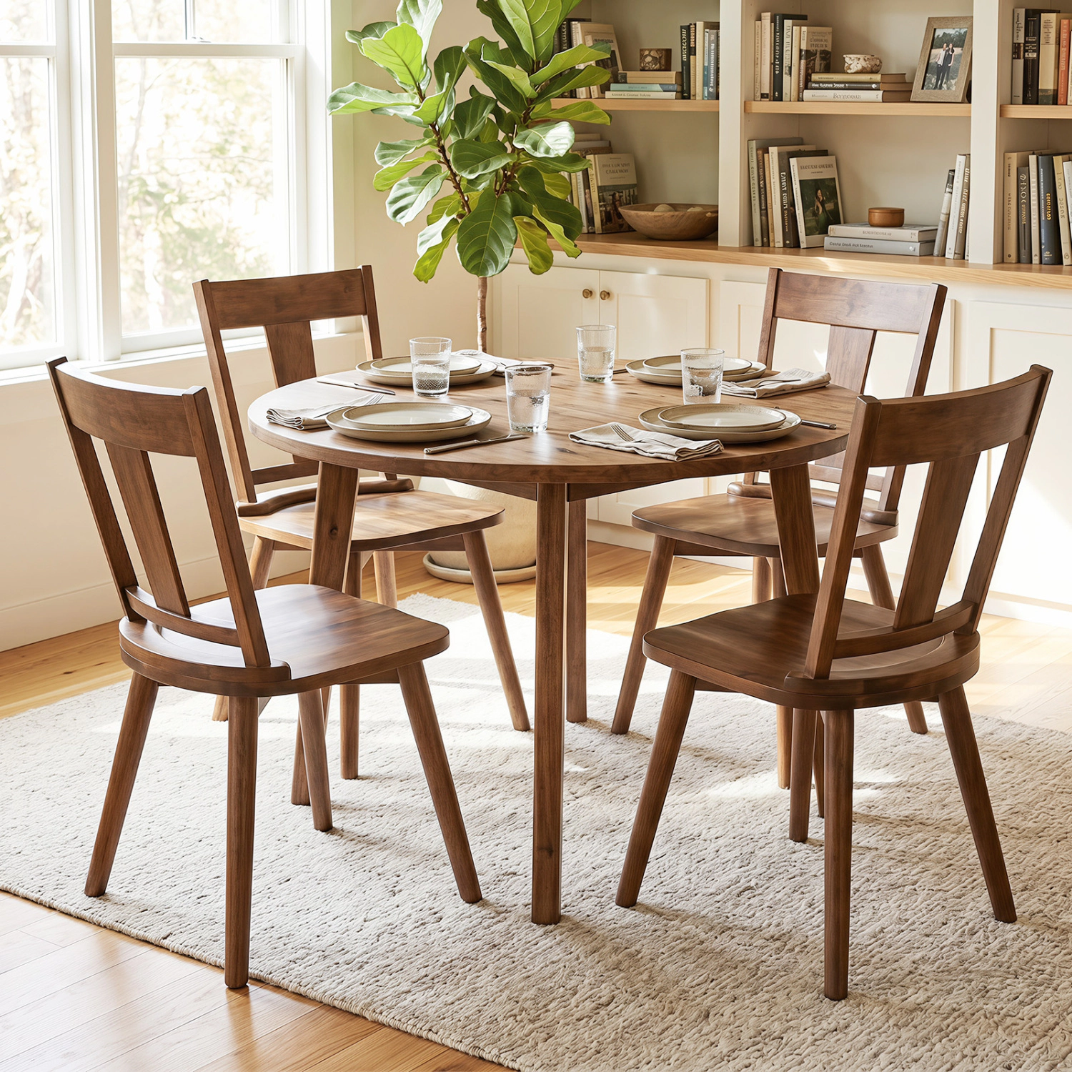 LJG Dining Chairs Set of with Solid Wood Backrest for Kitchen Dining Room