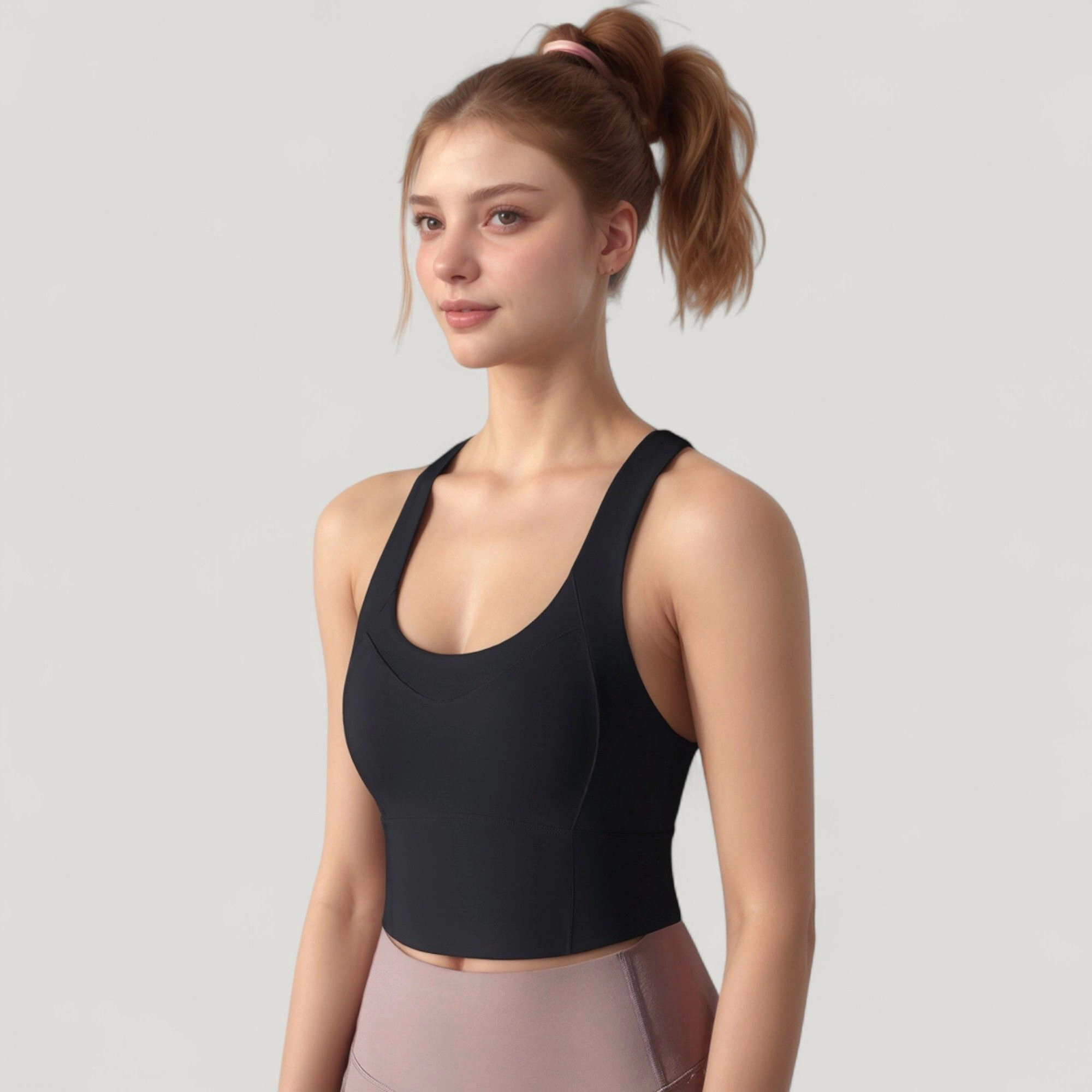 Anna-Kaci Women's Athletic Crop Tank Top with Cross Back Straps and Scoop Neckline