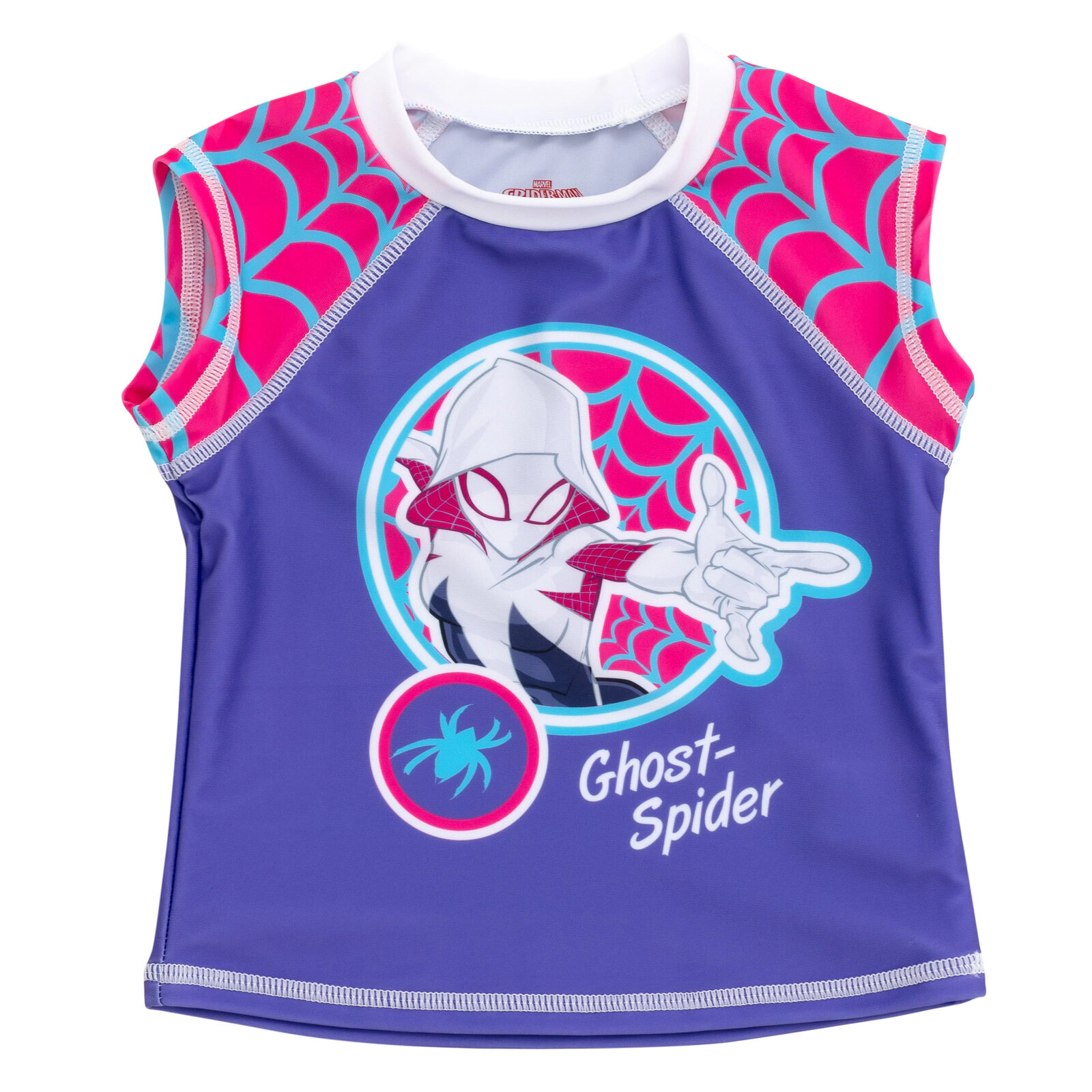 Marvel Ghost-Spider Girls' 2-Piece Swimwear Rash Guard and Bikini Bottom Set