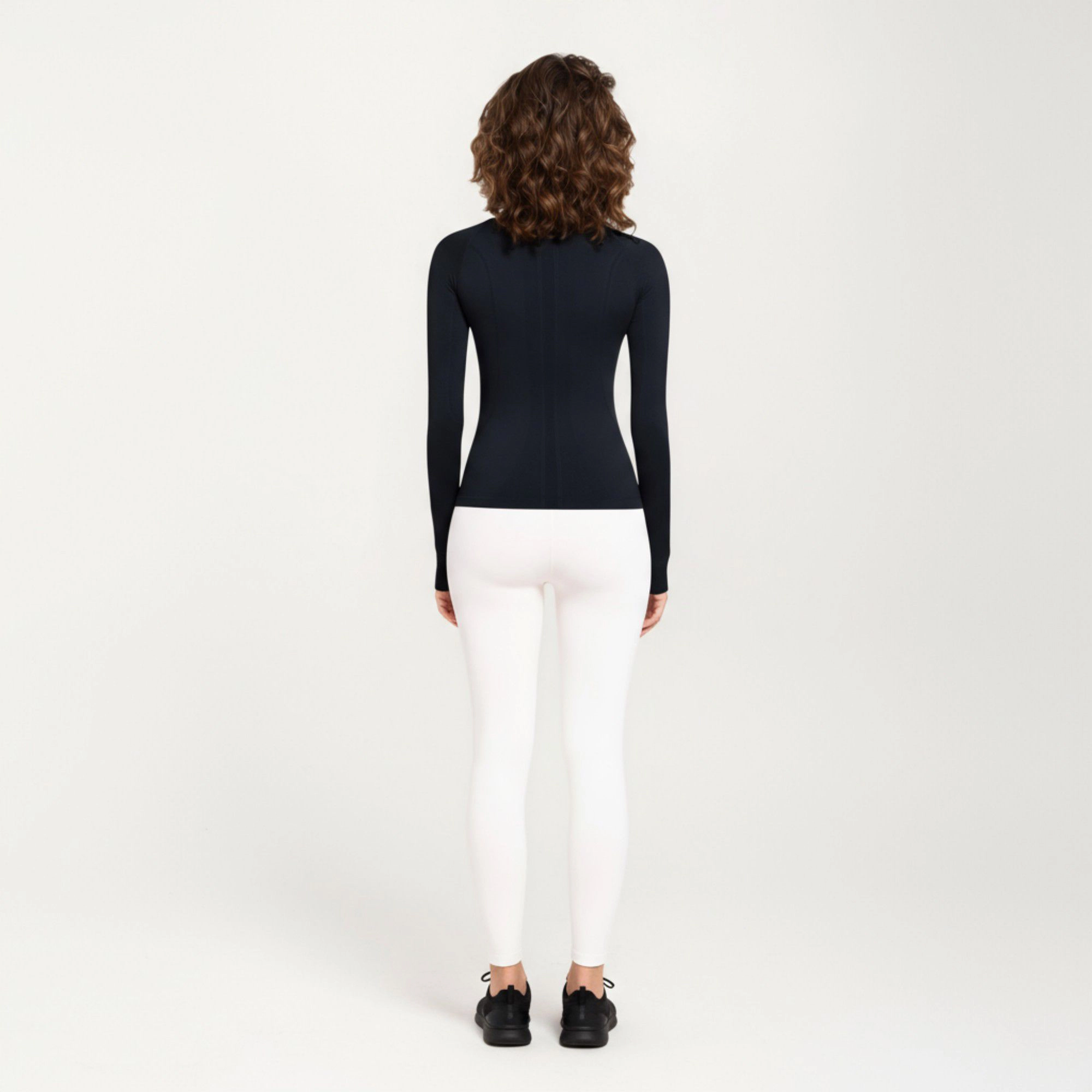 Anna-Kaci Women's Seamless Long Sleeve Fitted Top with Thumbhole Cuffs and Crew Neck