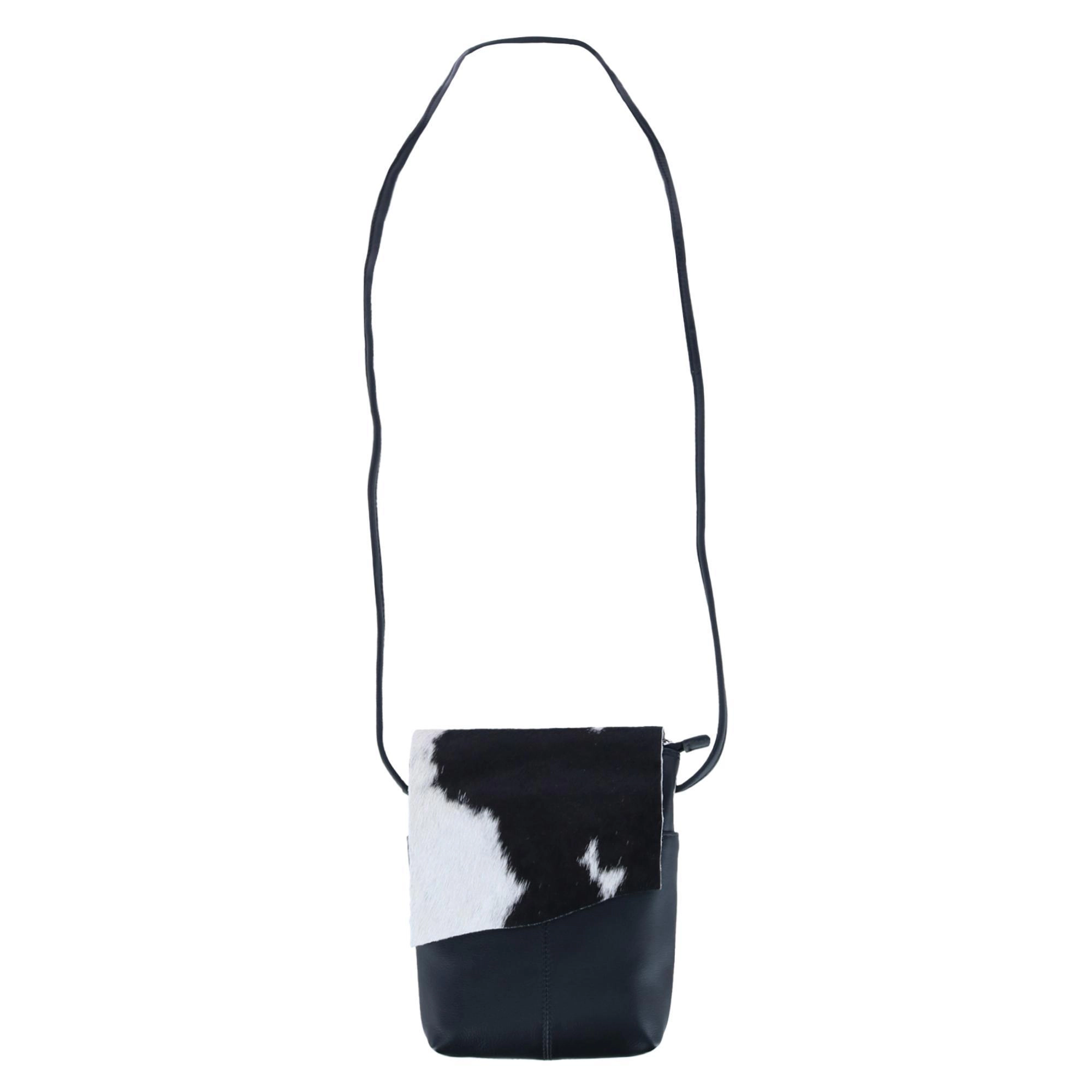 CTM Women's Western Leather Cow Print Crossbody Purse
