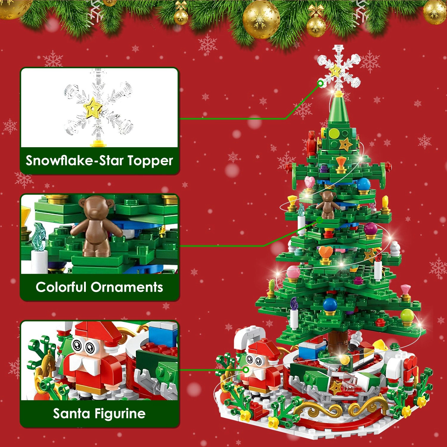 GBruno LED 24-Day Christmas Tree Building Set
