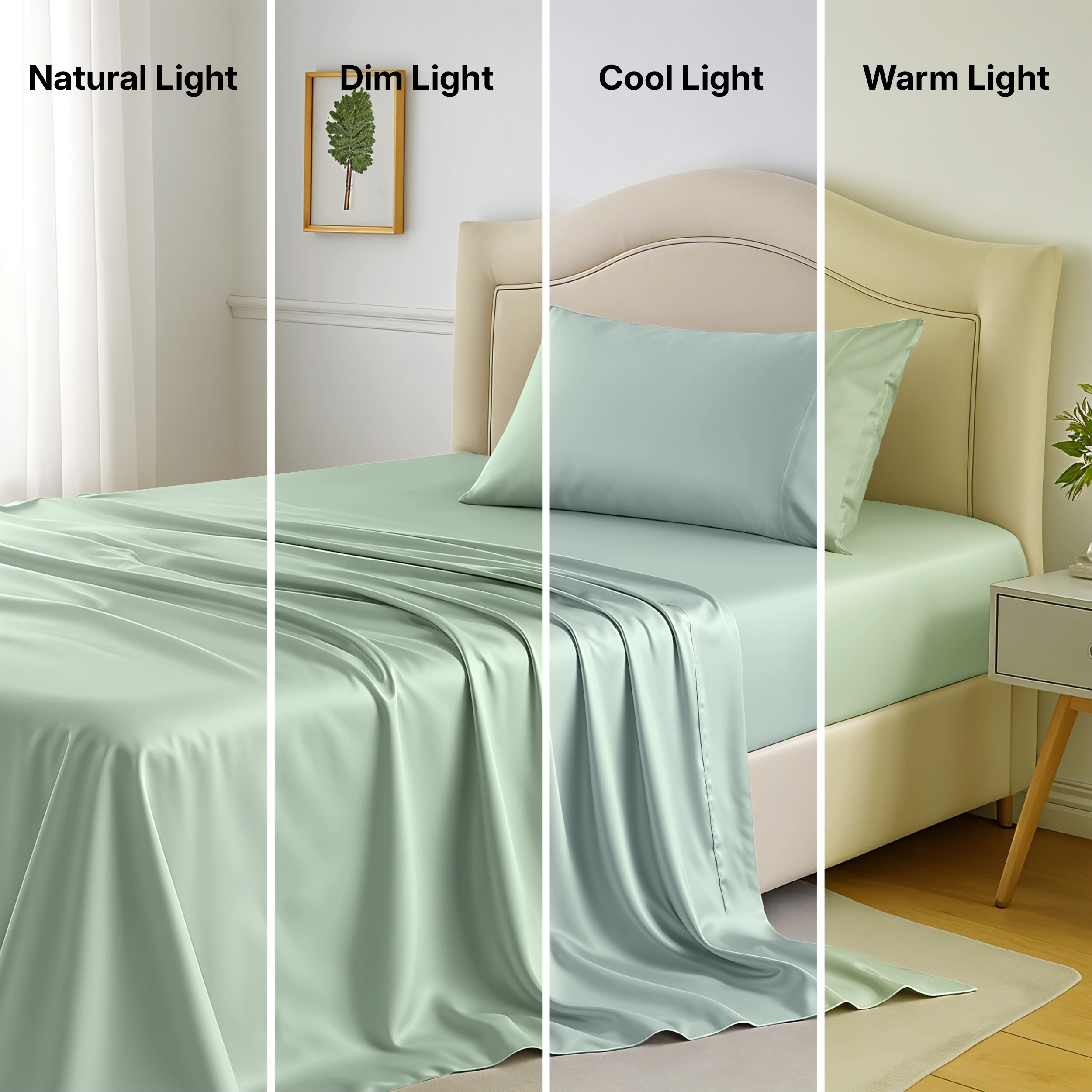 Lux Decor Collection 100% Organic Viscose from Bamboo Sheets 4-Piece Deep Pocket Cooling Bed Sheet Set