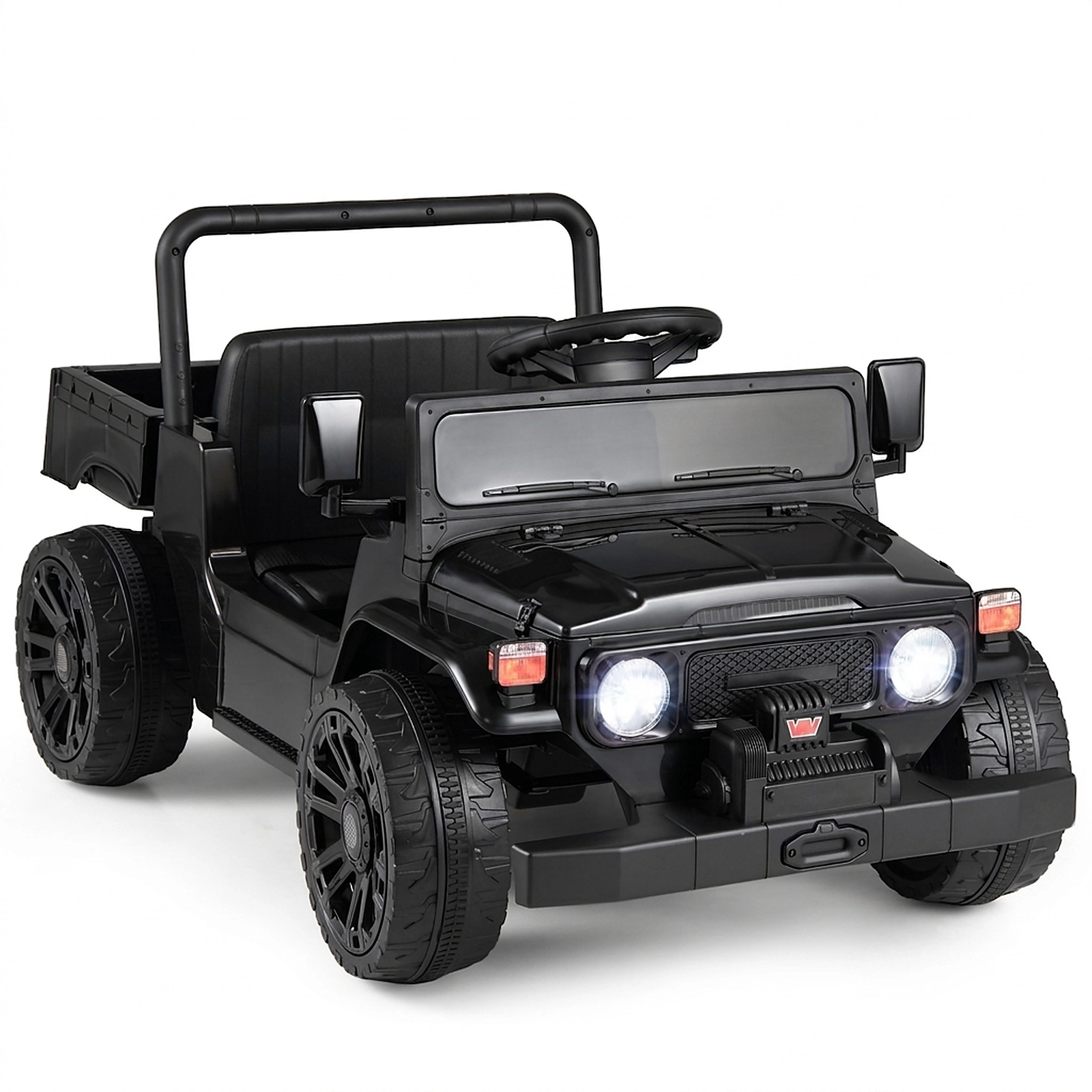 SUGIFT Black Electric Dump Bed and Music 12V Licensed Toyota Kids Electric Ride On Truck