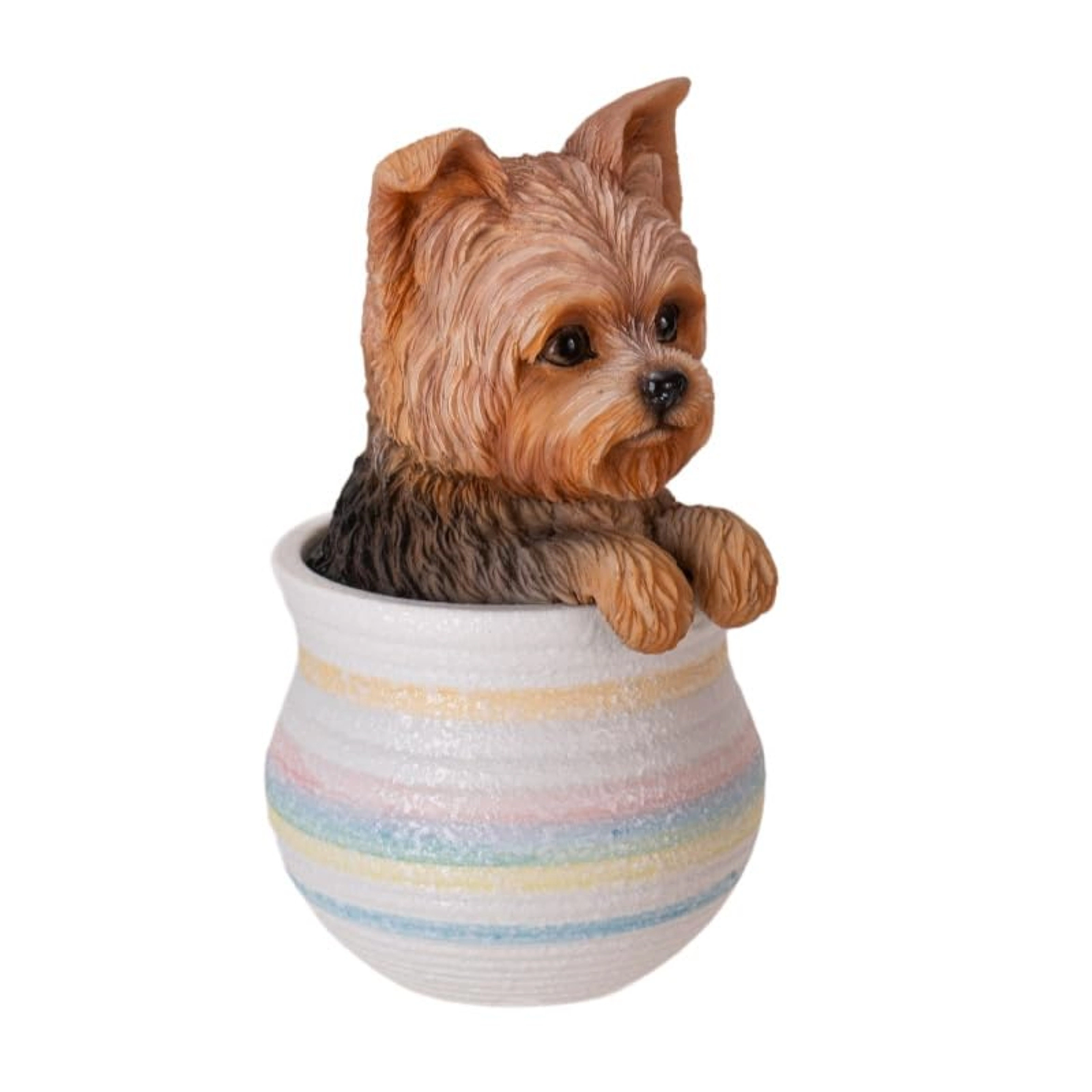 Pacific Giftware Yorkie Dog Figurine in Decorative Pot Cute Home Decor Tabletop Statue 6 inch