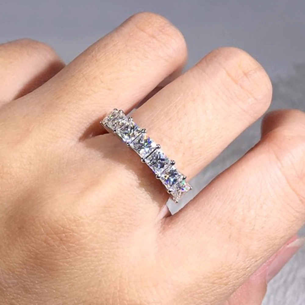 Fashion Princess Square Crystal Cubic Zirconia Ring