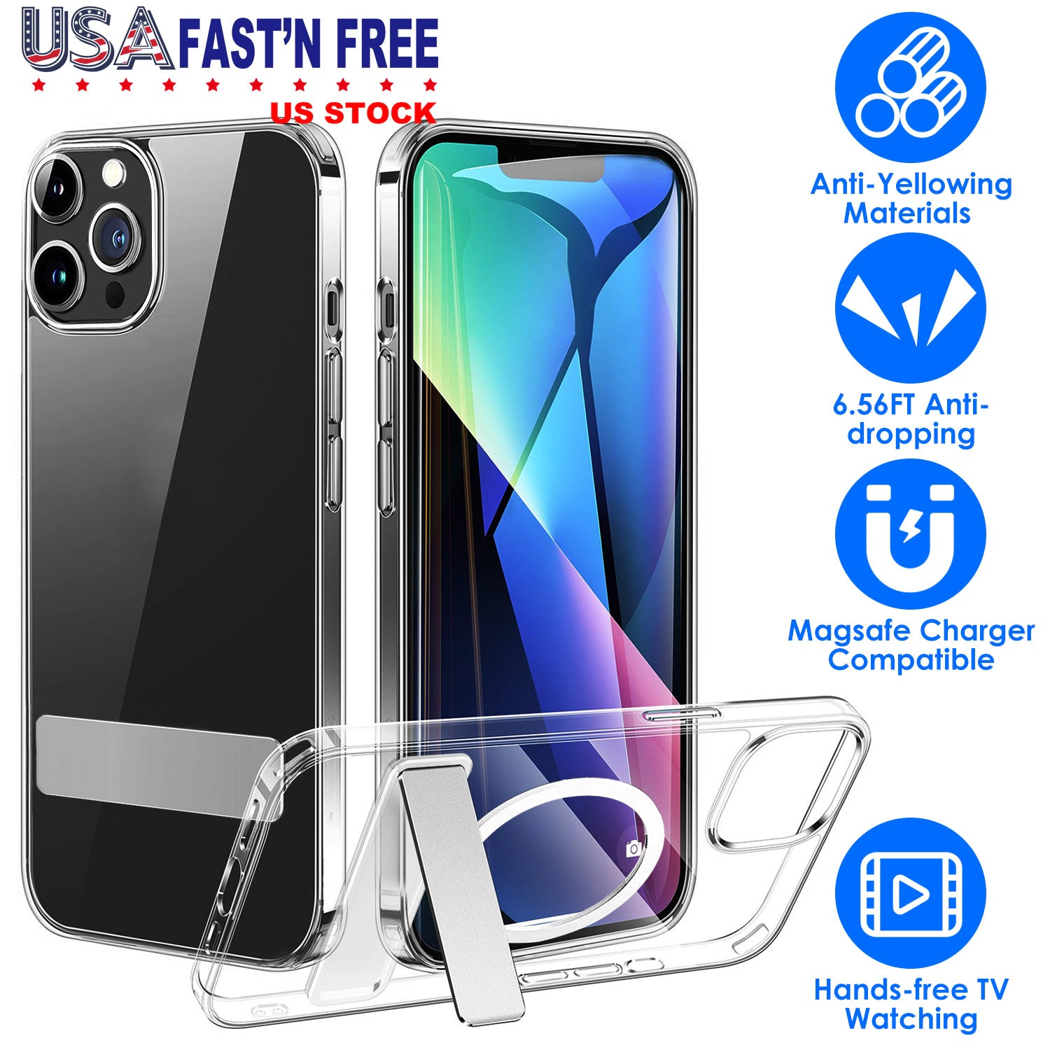 GBruno Magnetic Kickstand Clear Phone Case