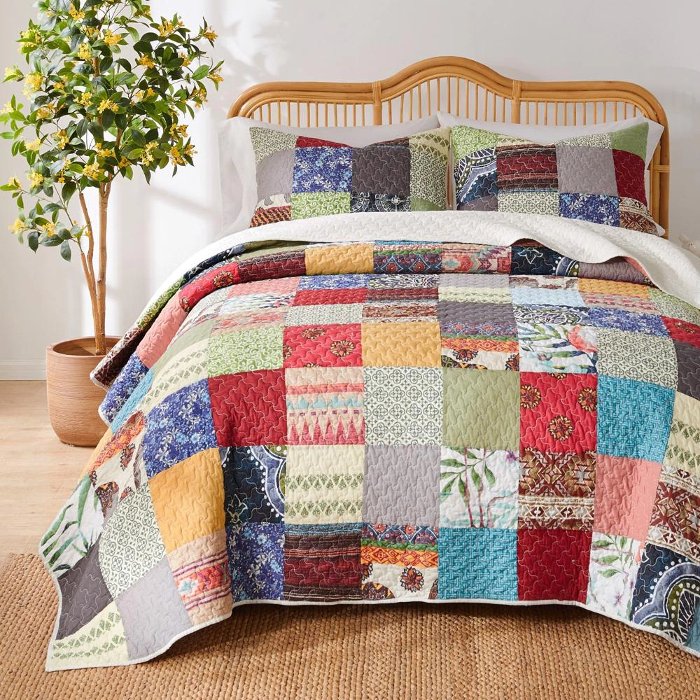Greenland Home Fashions Renee Upcycle Luxurious Comfortable 3 Piece s Quilt Set