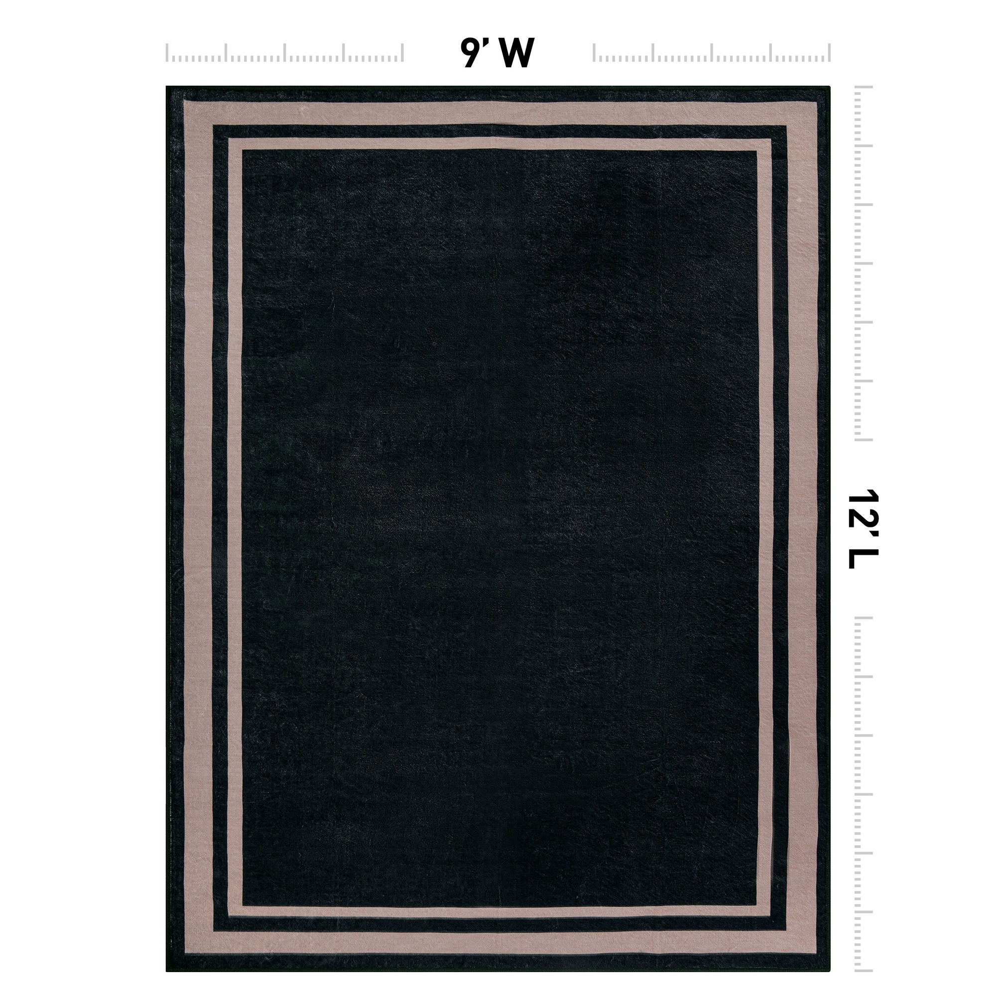 World Rug Gallery Framed Border Machine Washable Indoor Area Rug