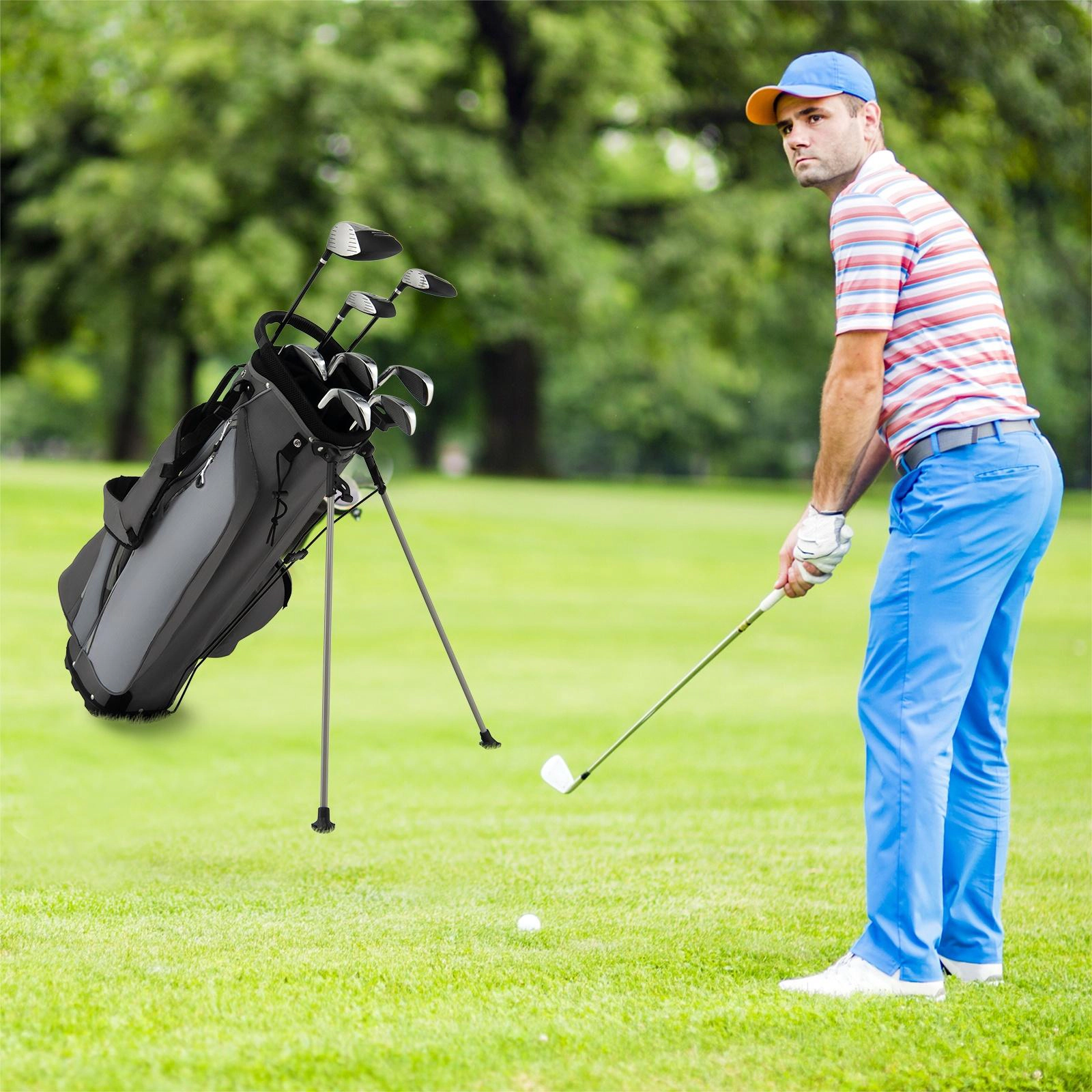 SUGIFT Gray 34-in Stand Bag 10-Piece Mens Complete Golf Club Package Set