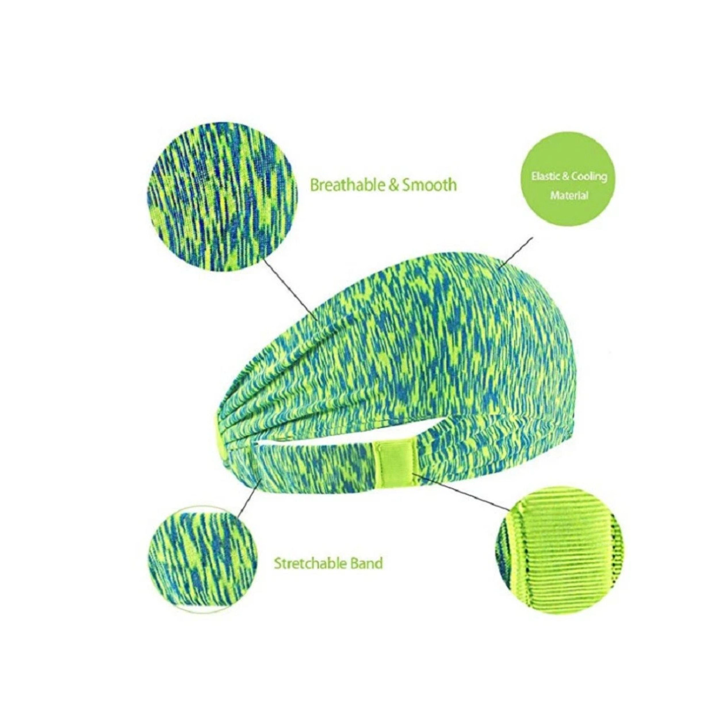 Home Collection Unisex Pack of 2 Stretch Sports Sweatband Headbands
